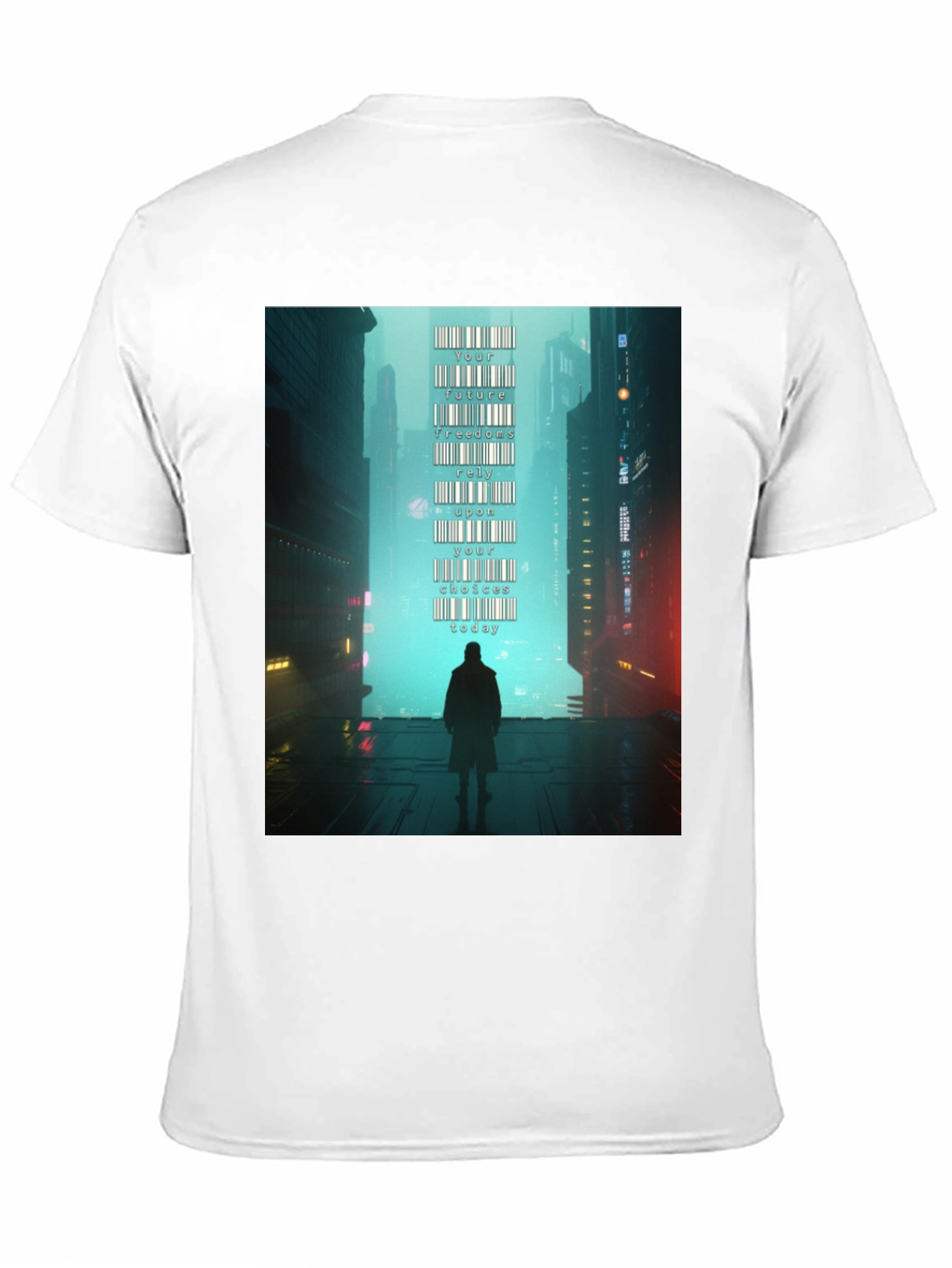 Camiseta Hombre: Futuro Cyberpunk