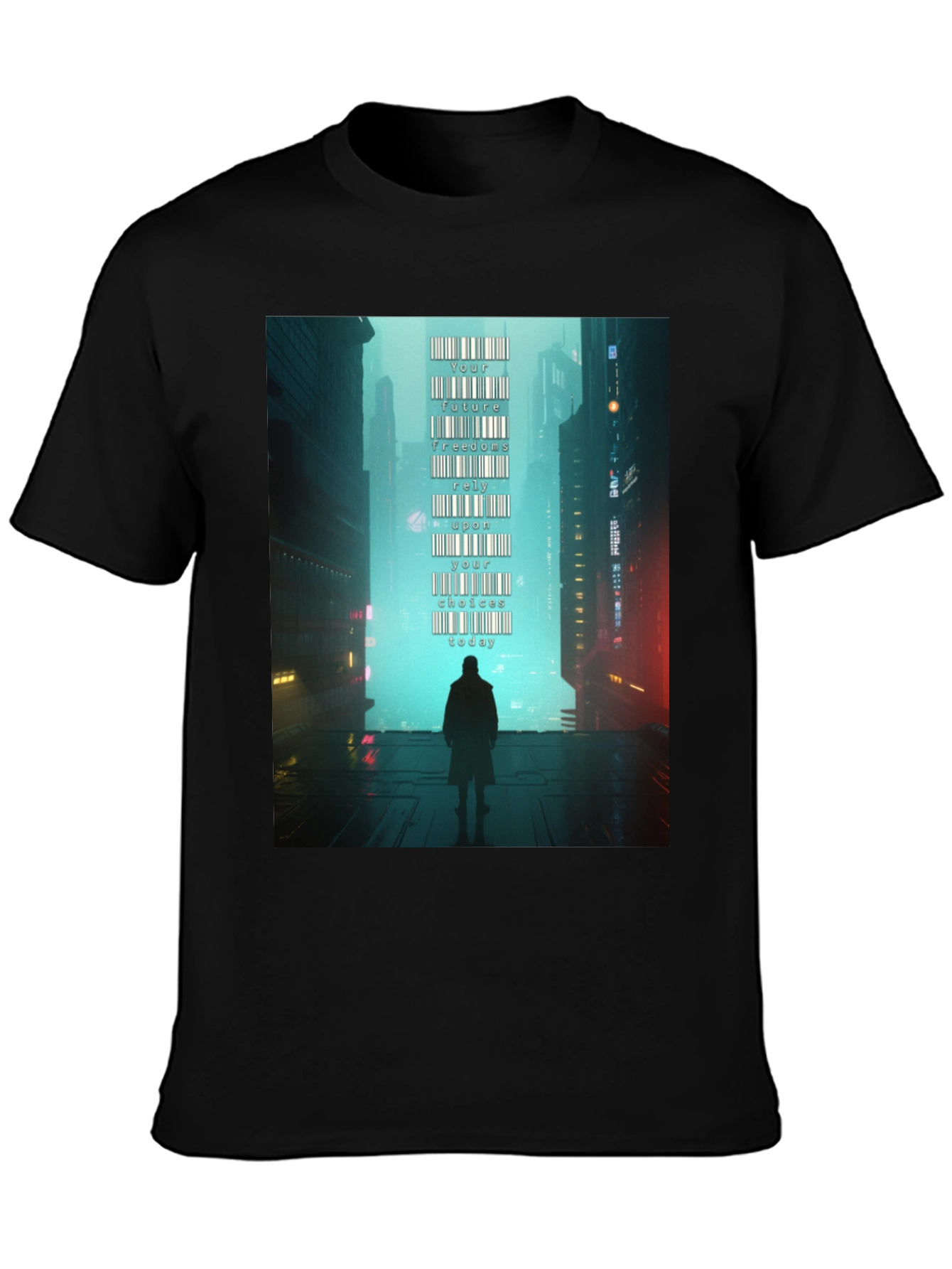 Camiseta Hombre: Futuro Cyberpunk
