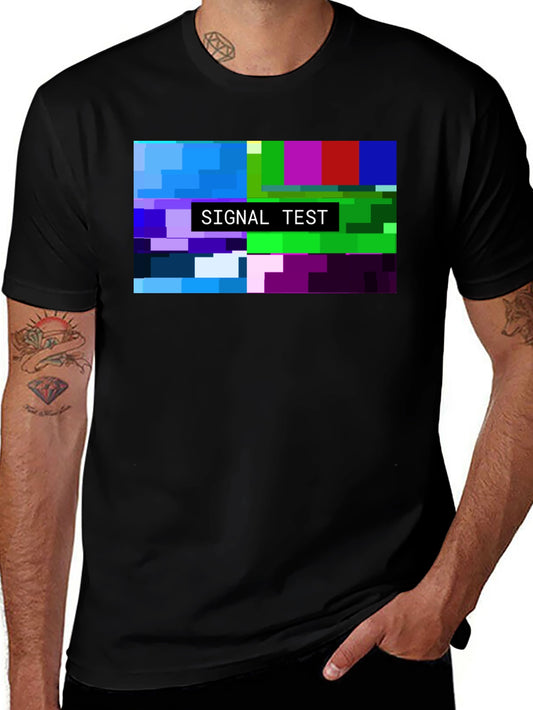 Camiseta Negra Hombre - Diseño Test de Señal