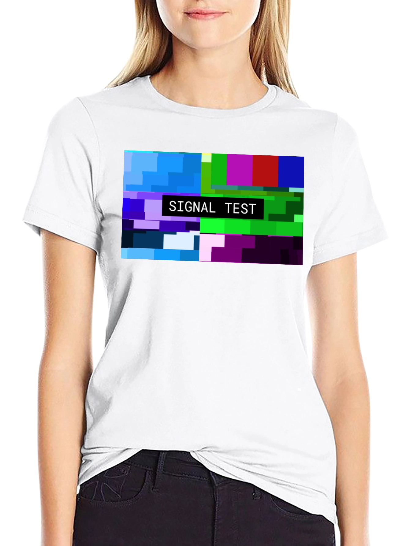 Camiseta Negra Hombre - Diseño Test de Señal