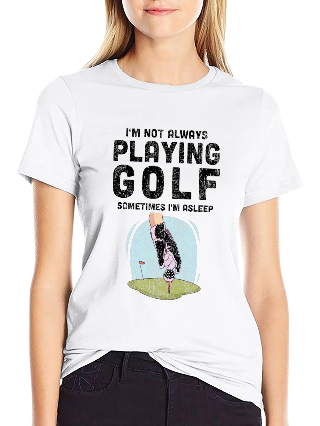 Camiseta Negra Golf: No Siempre Juego A Veces Duermo