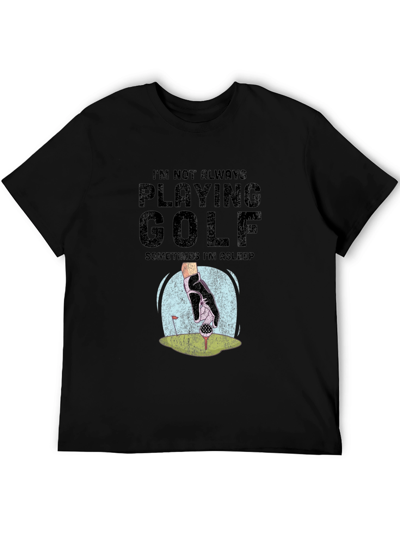 Camiseta Negra Golf: No Siempre Juego A Veces Duermo