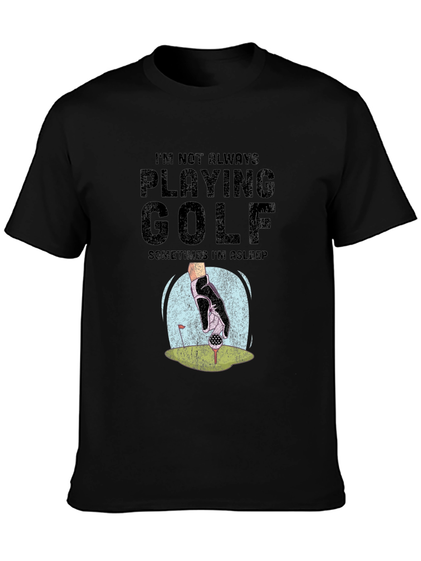 Camiseta Negra Golf: No Siempre Juego A Veces Duermo