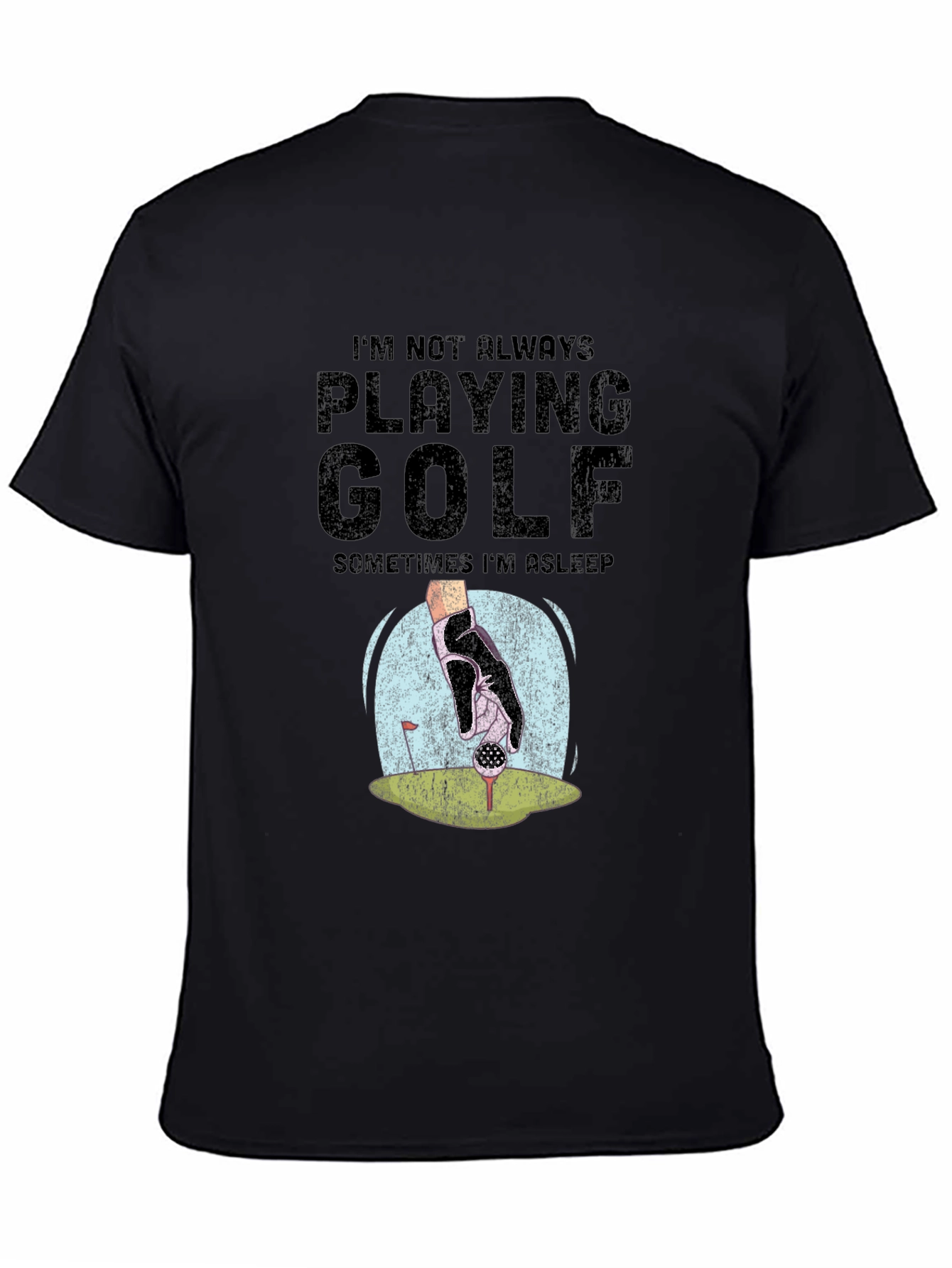 Camiseta Negra Golf: No Siempre Juego A Veces Duermo