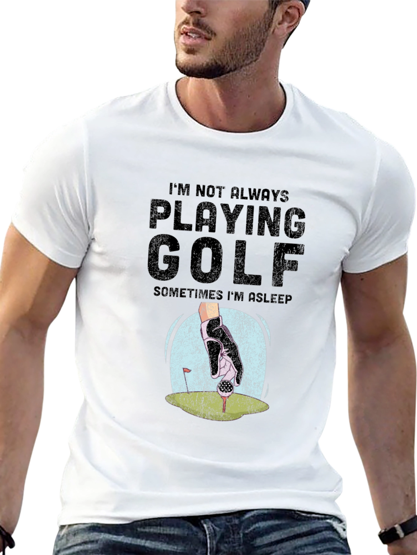 Camiseta Negra Golf: No Siempre Juego A Veces Duermo