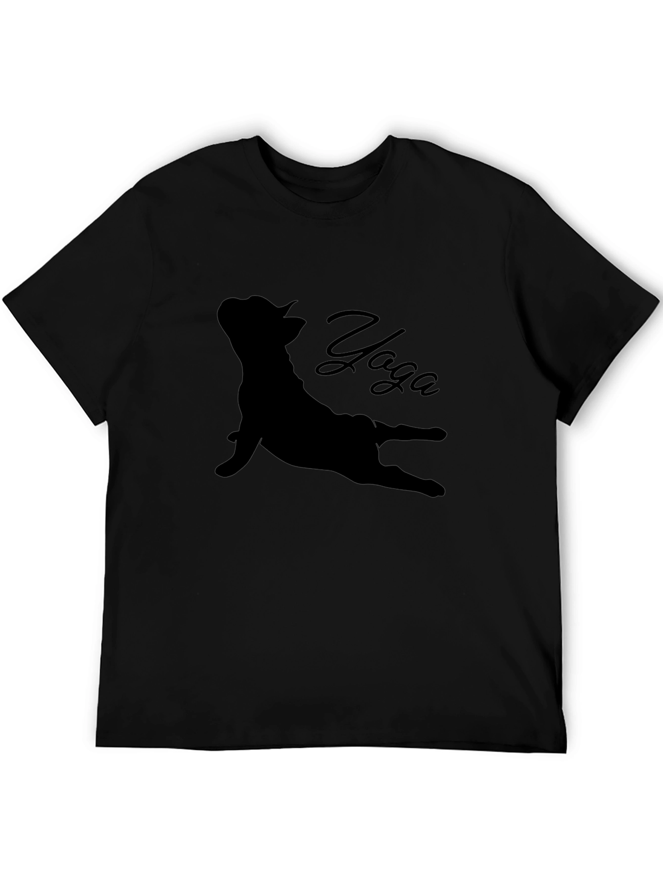 Camiseta Negra con Diseño de Yoga para Hombre
