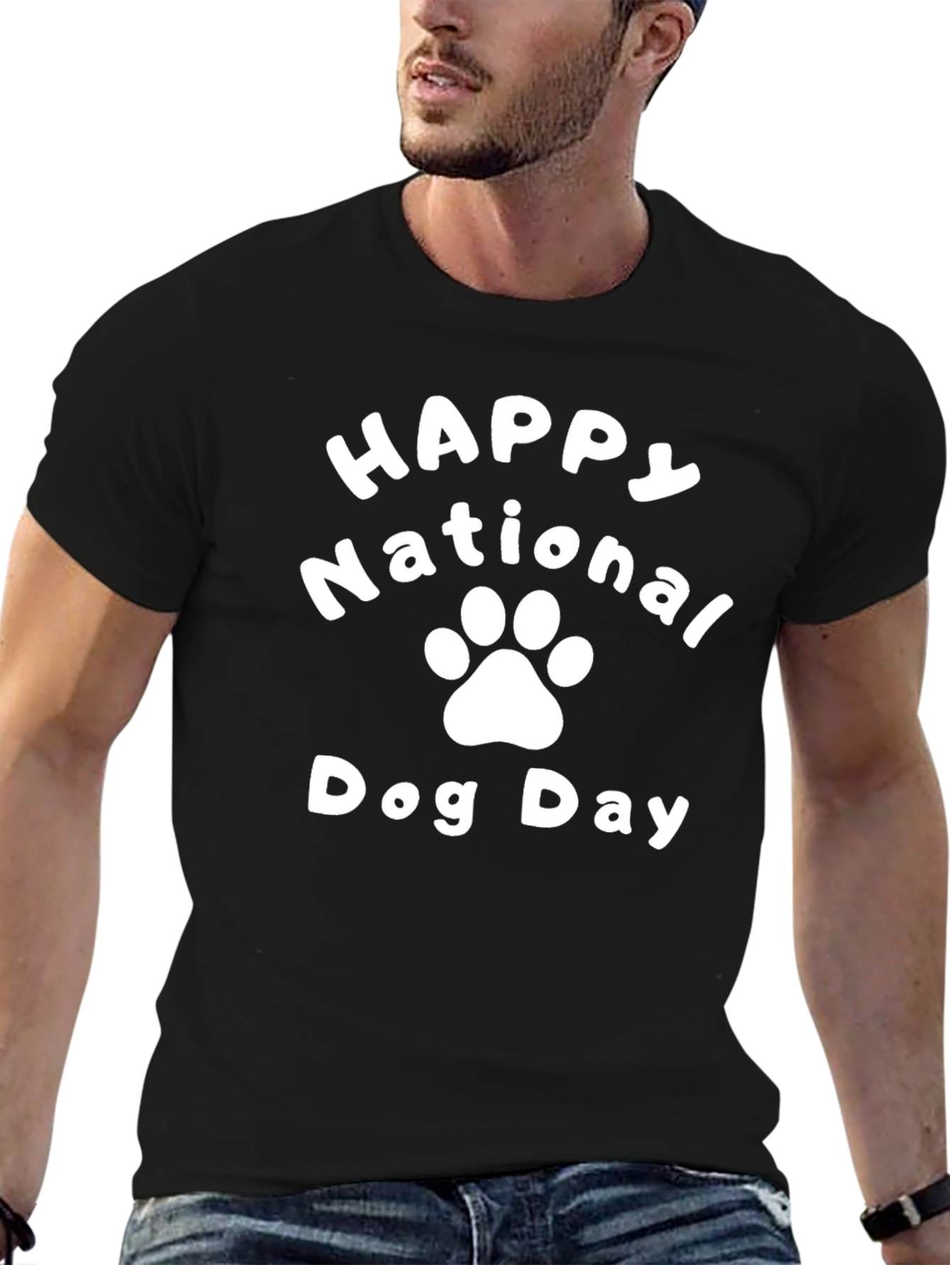 Camiseta Negra de Día Nacional del Perro