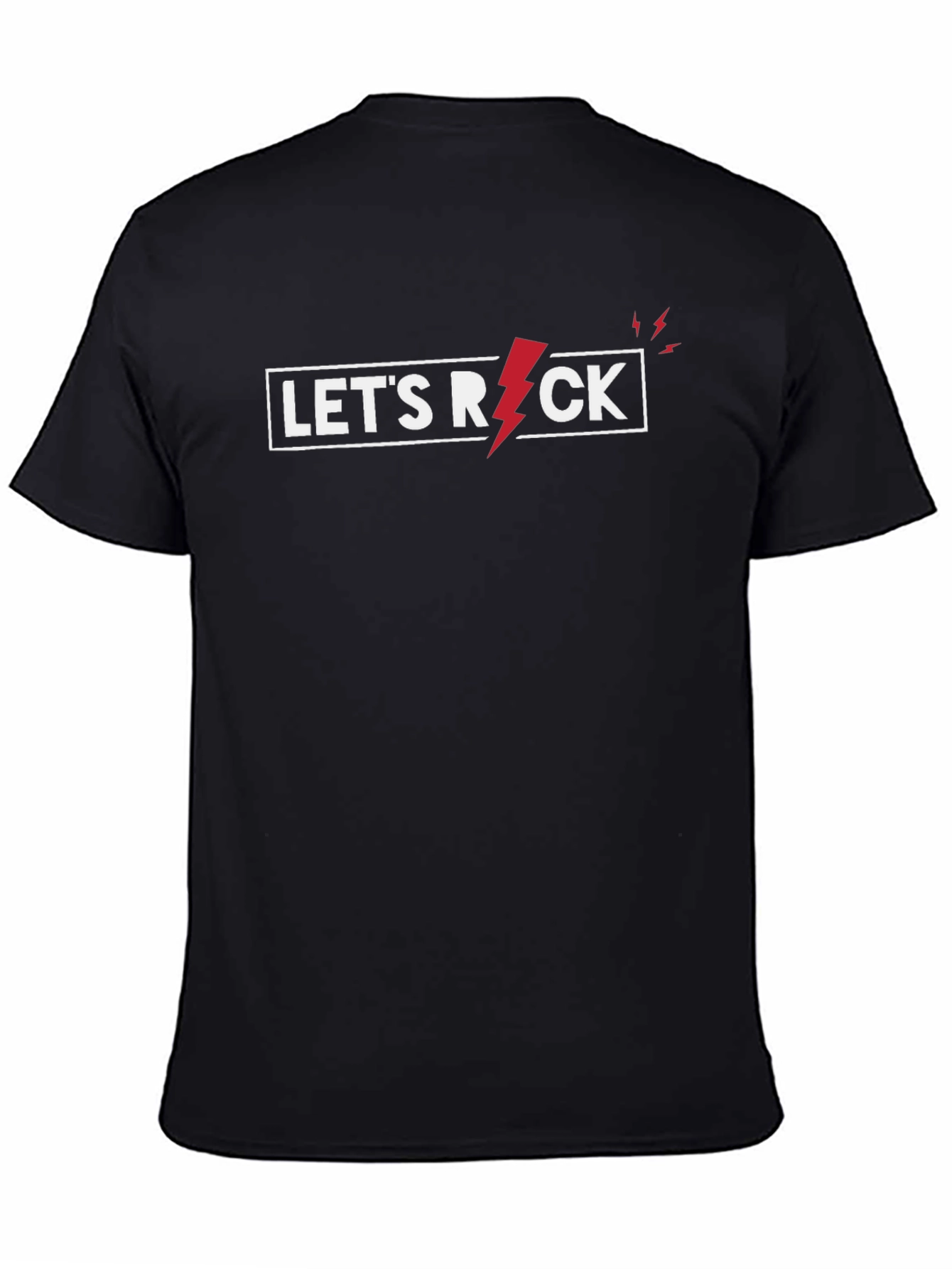 Camiseta Negra Lets Rock para Hombre