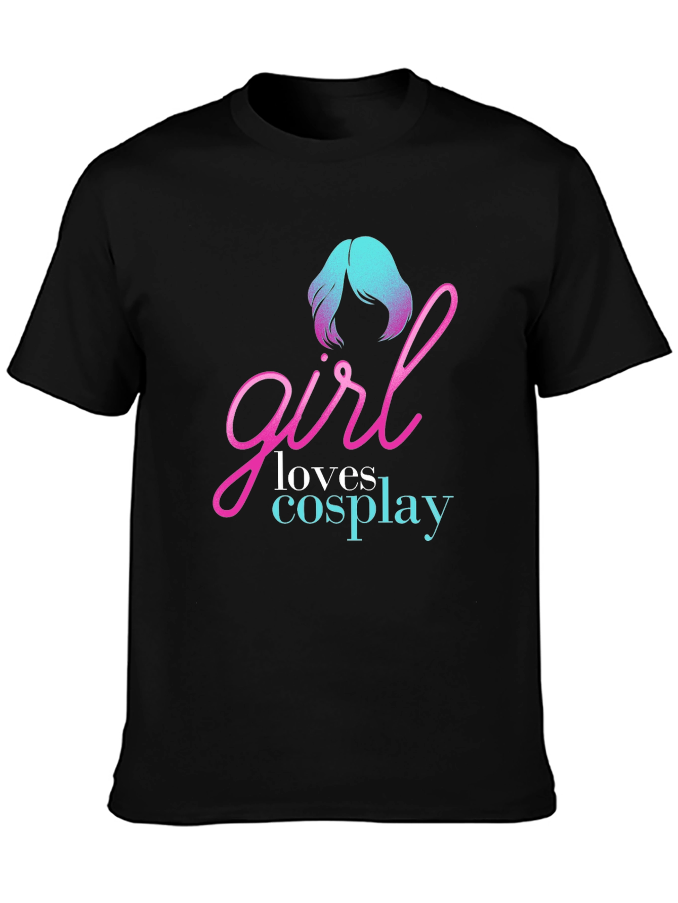 Camiseta Negra Girl Loves Cosplay para Hombre