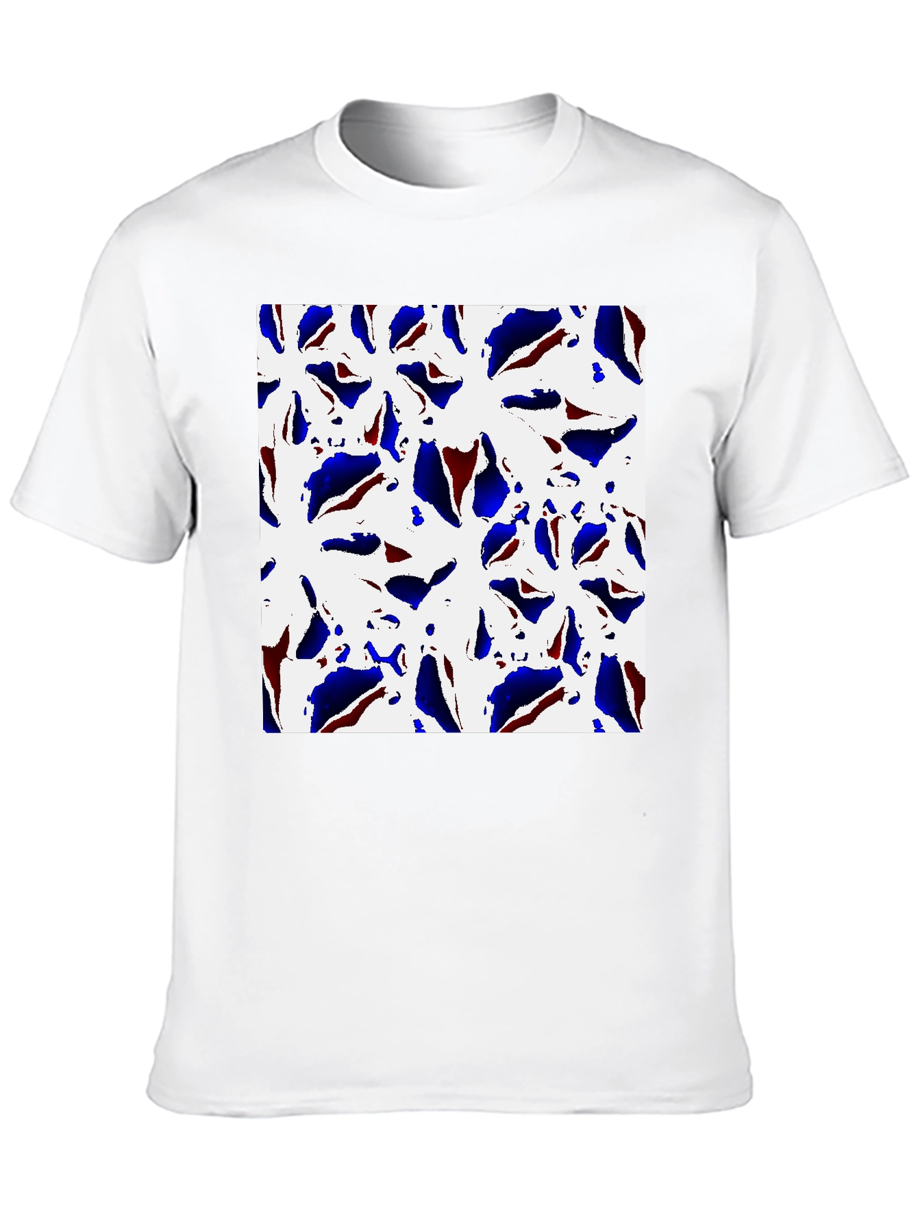 Camiseta Negra Estampada con Diseño Floral Abstracto