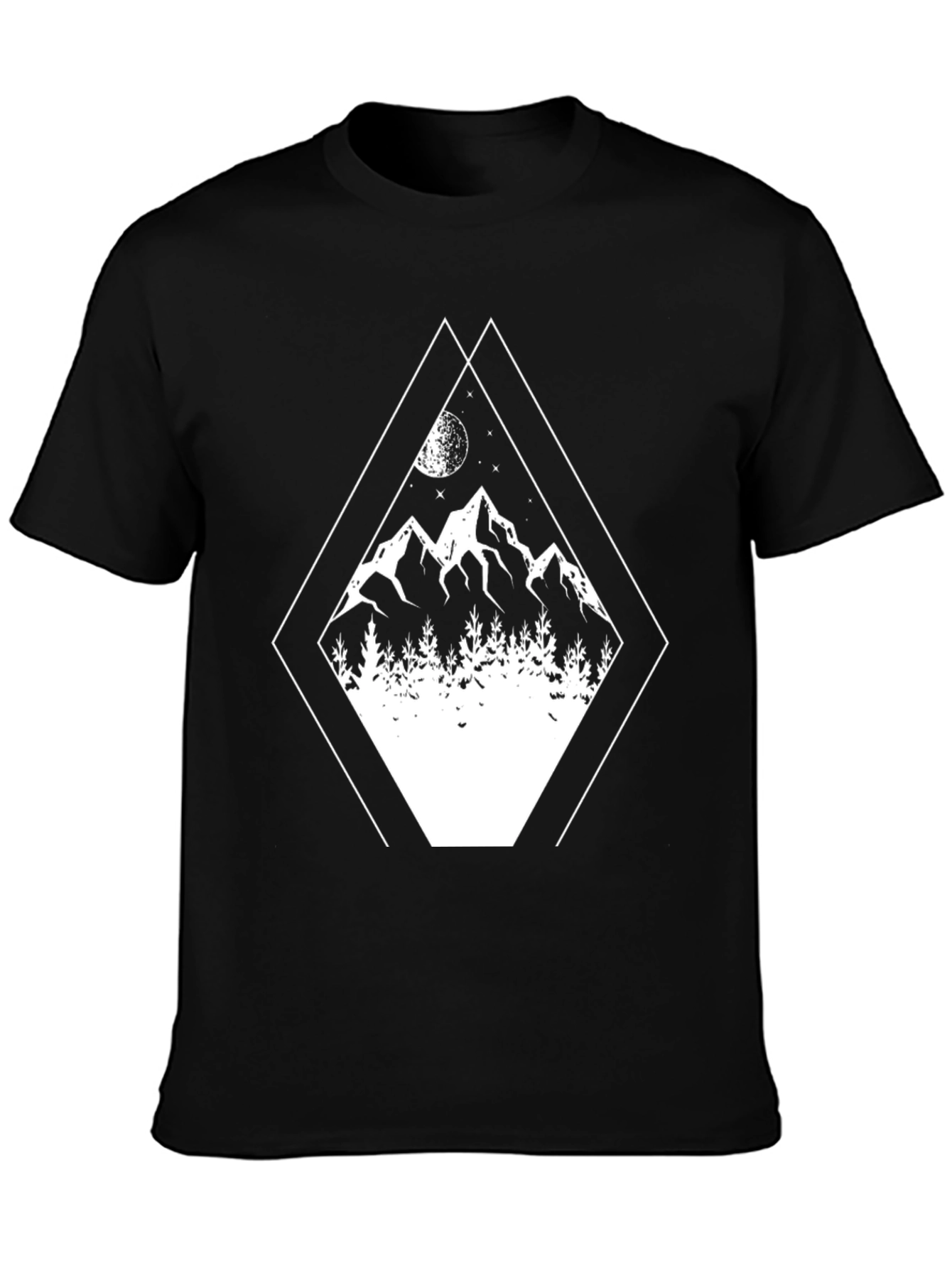 Camiseta Negra con Diseño de Montaña