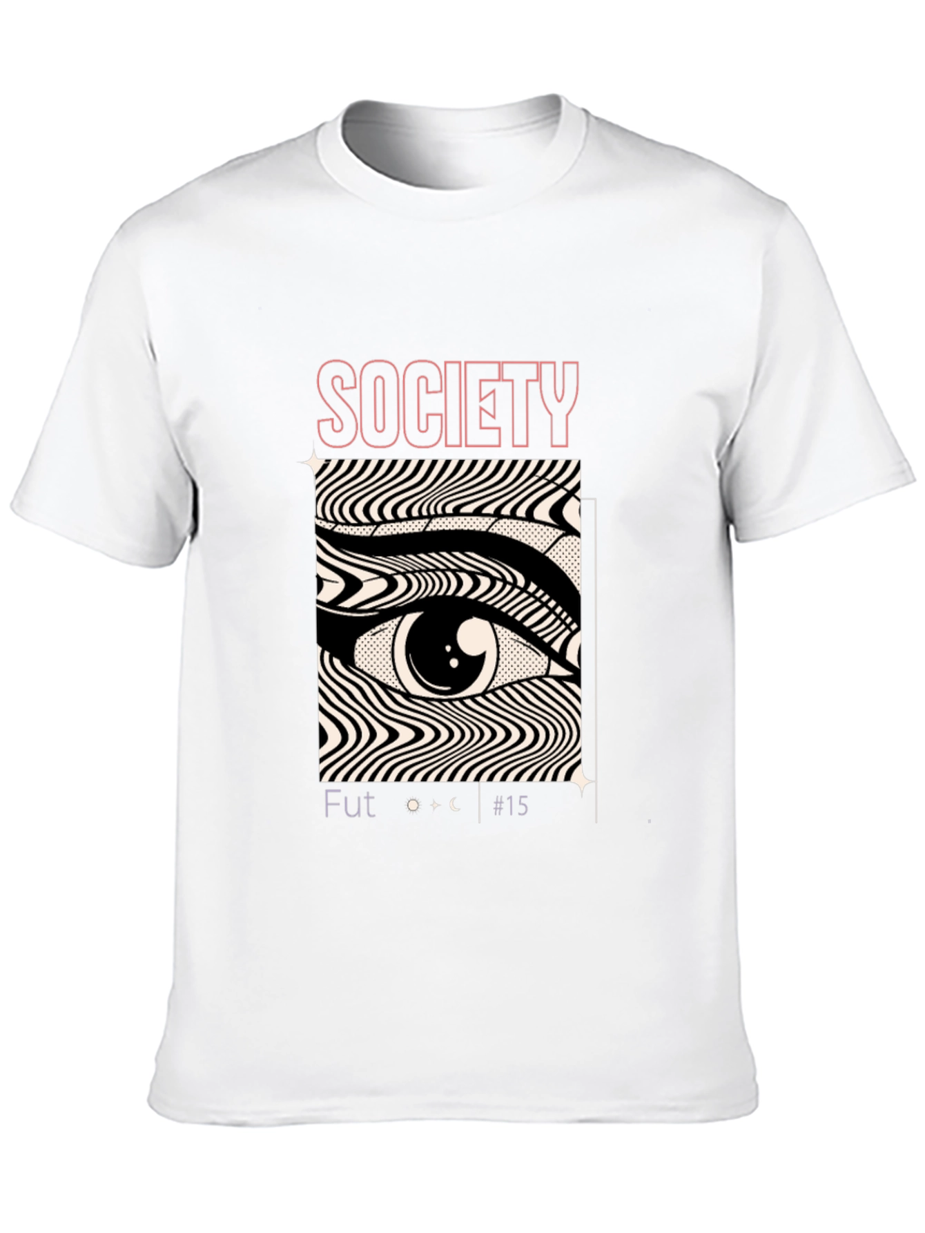 Camiseta Negra con Diseño Ojo Society Futurista