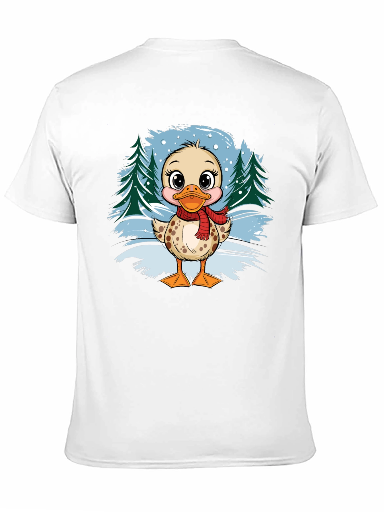 Camiseta Negra con Diseño de Pato Invernal