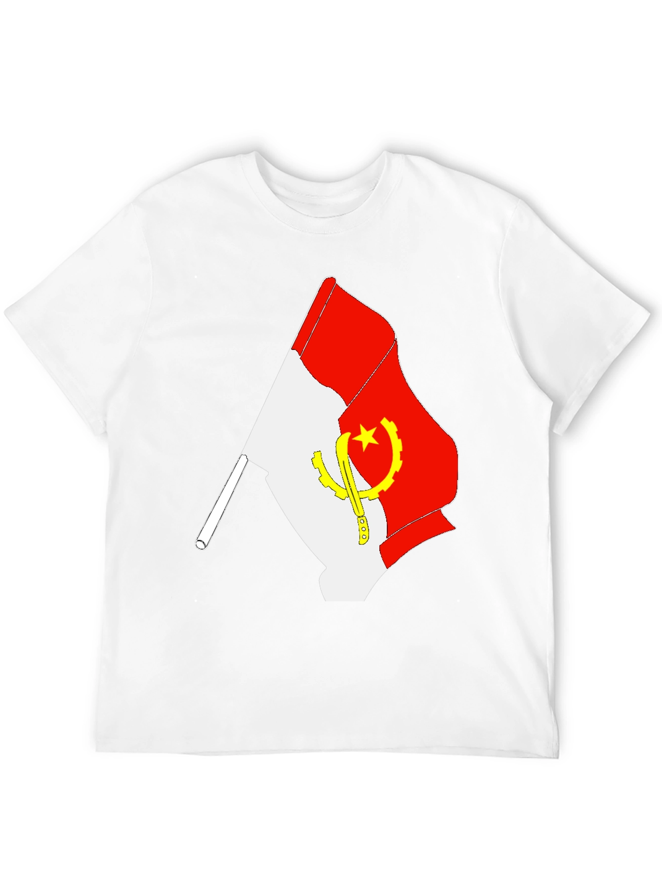 Camiseta Negra con Bandera de Angola