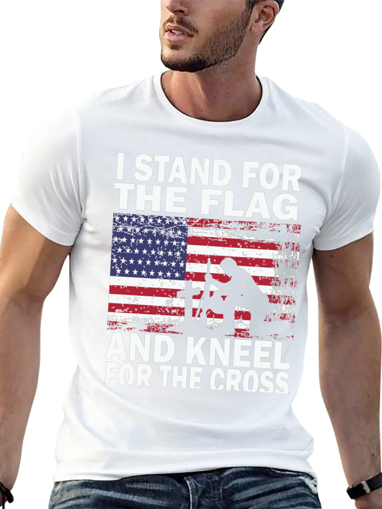 Camiseta Patriótica: Bandera y Cruz