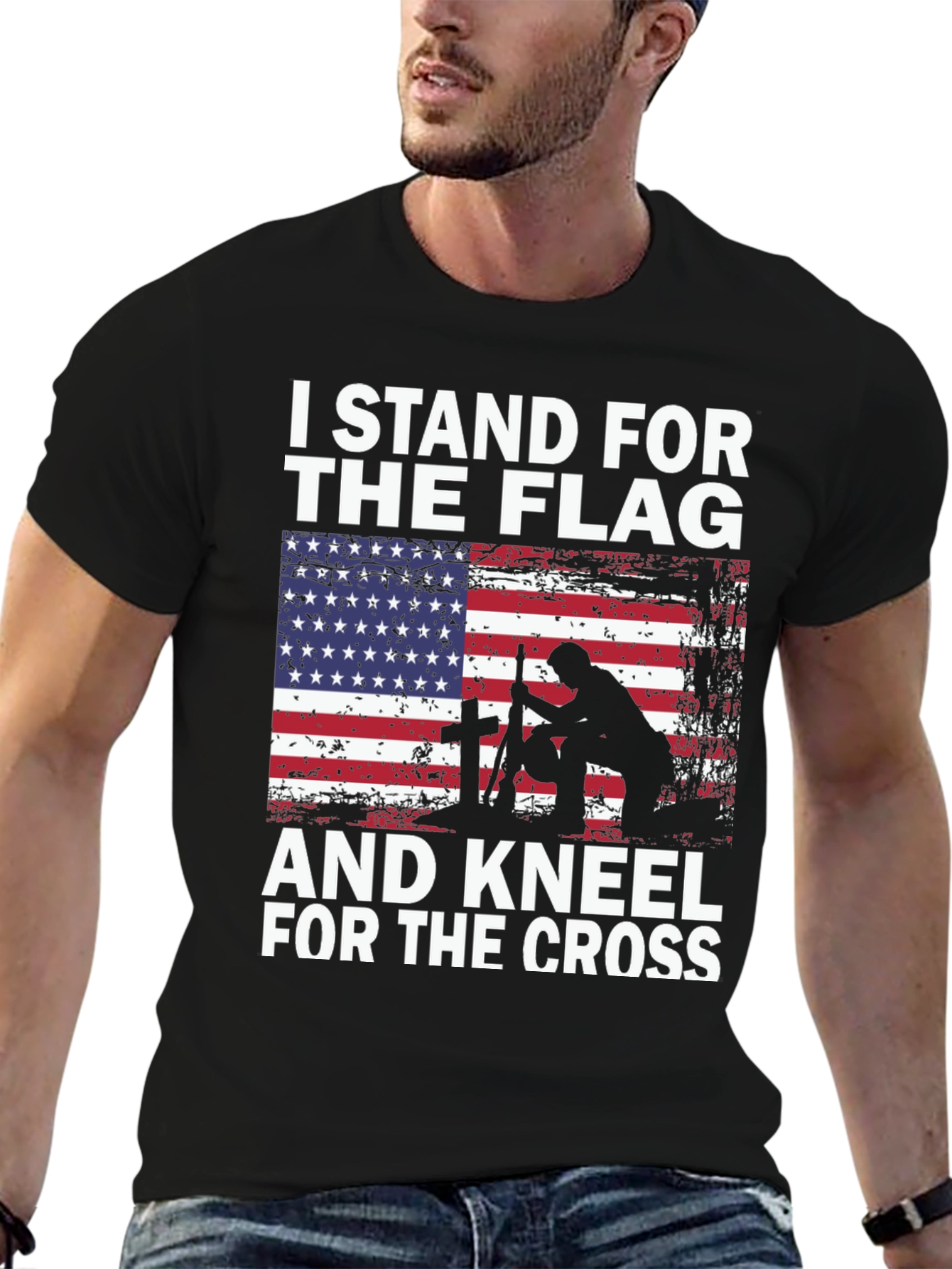 Camiseta Patriótica: Bandera y Cruz