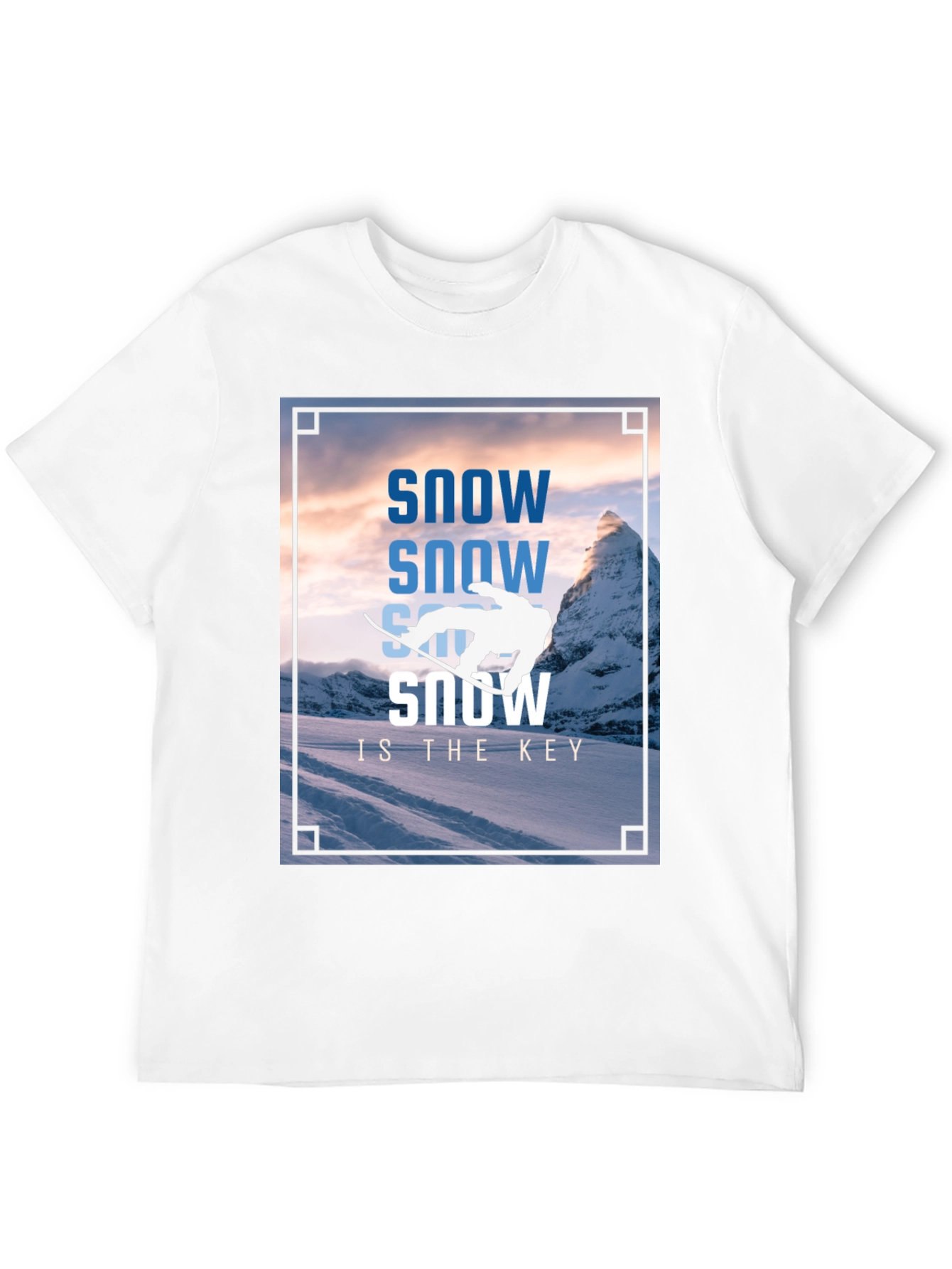 Camiseta Negra Estampada Snow Is The Key