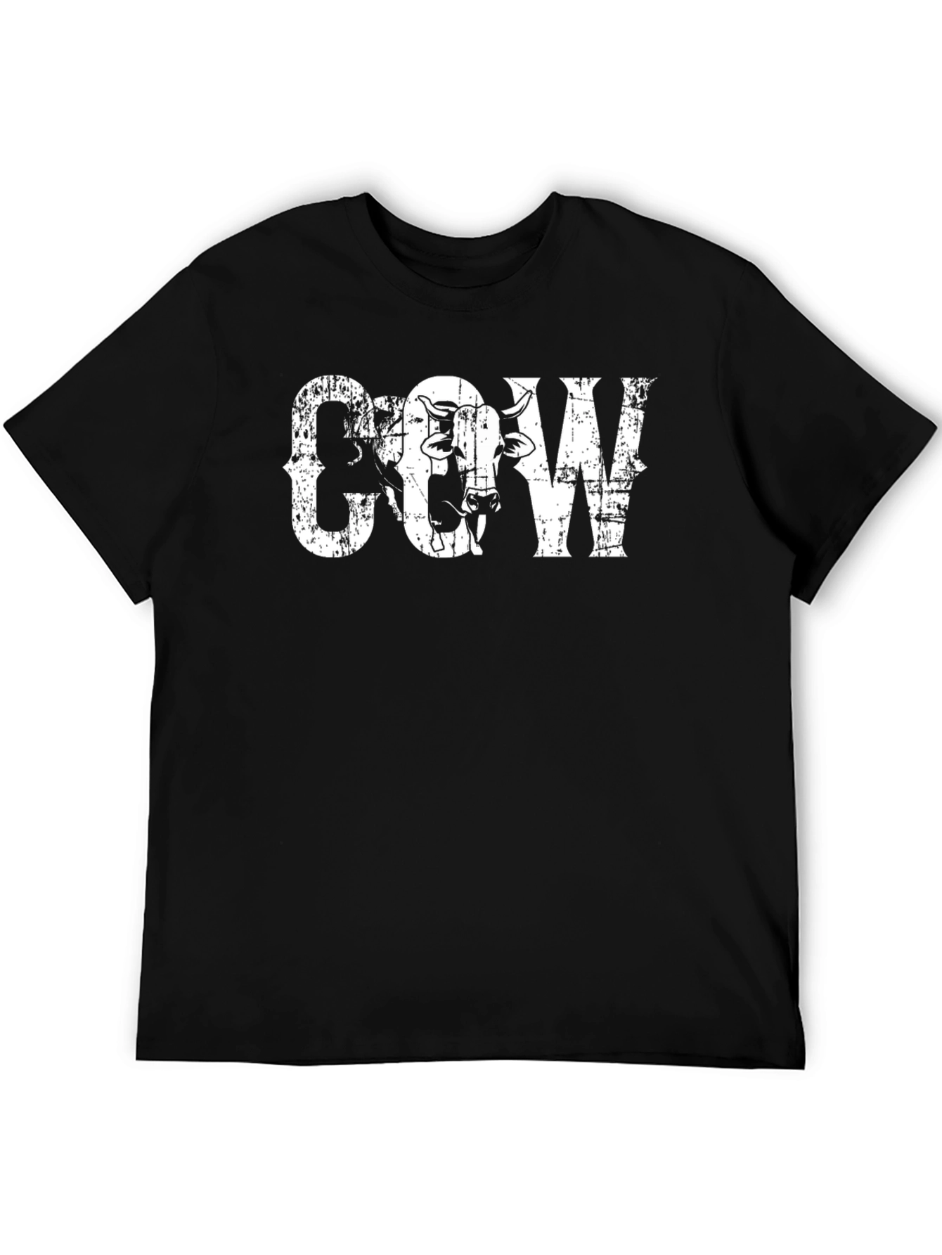 Camiseta Negra Cow Estilo Grunge