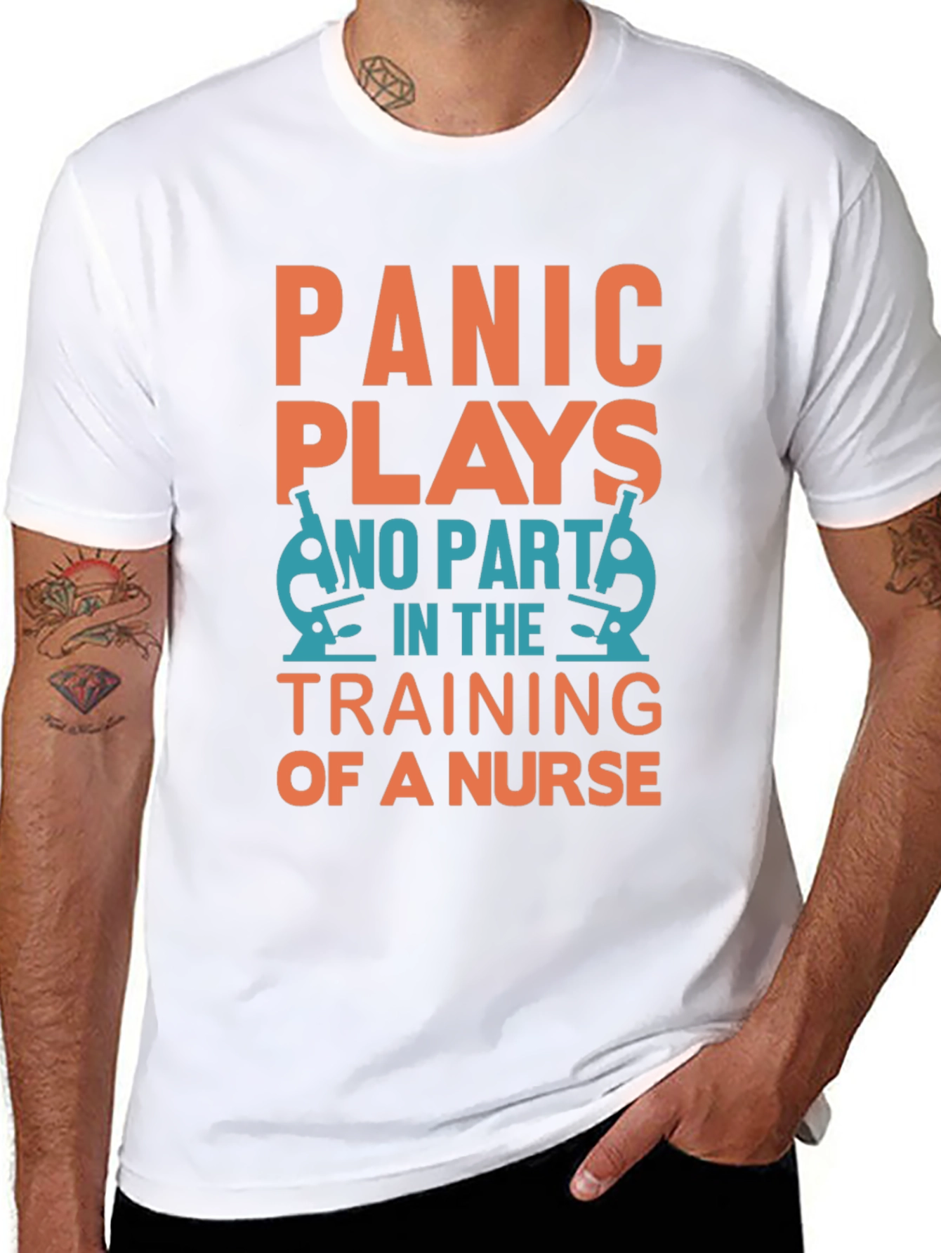 Camiseta Negra Panic Plays No Part in Nurse Training