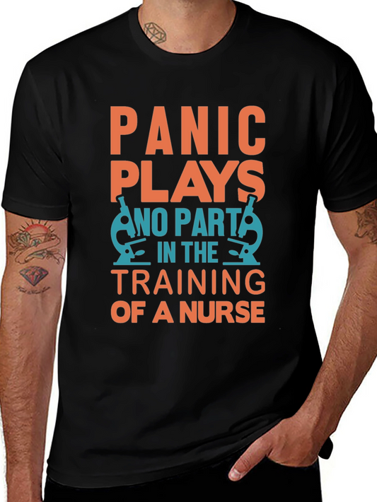 Camiseta Negra Panic Plays No Part in Nurse Training