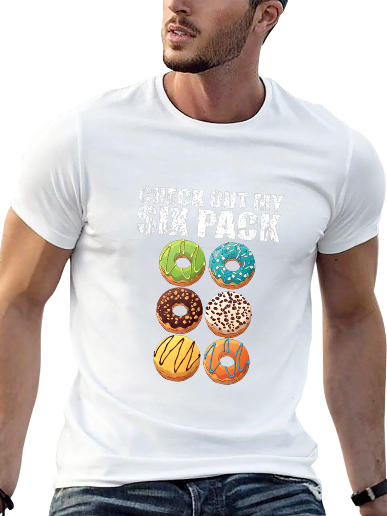 Camiseta Six Pack de Donas para Hombre