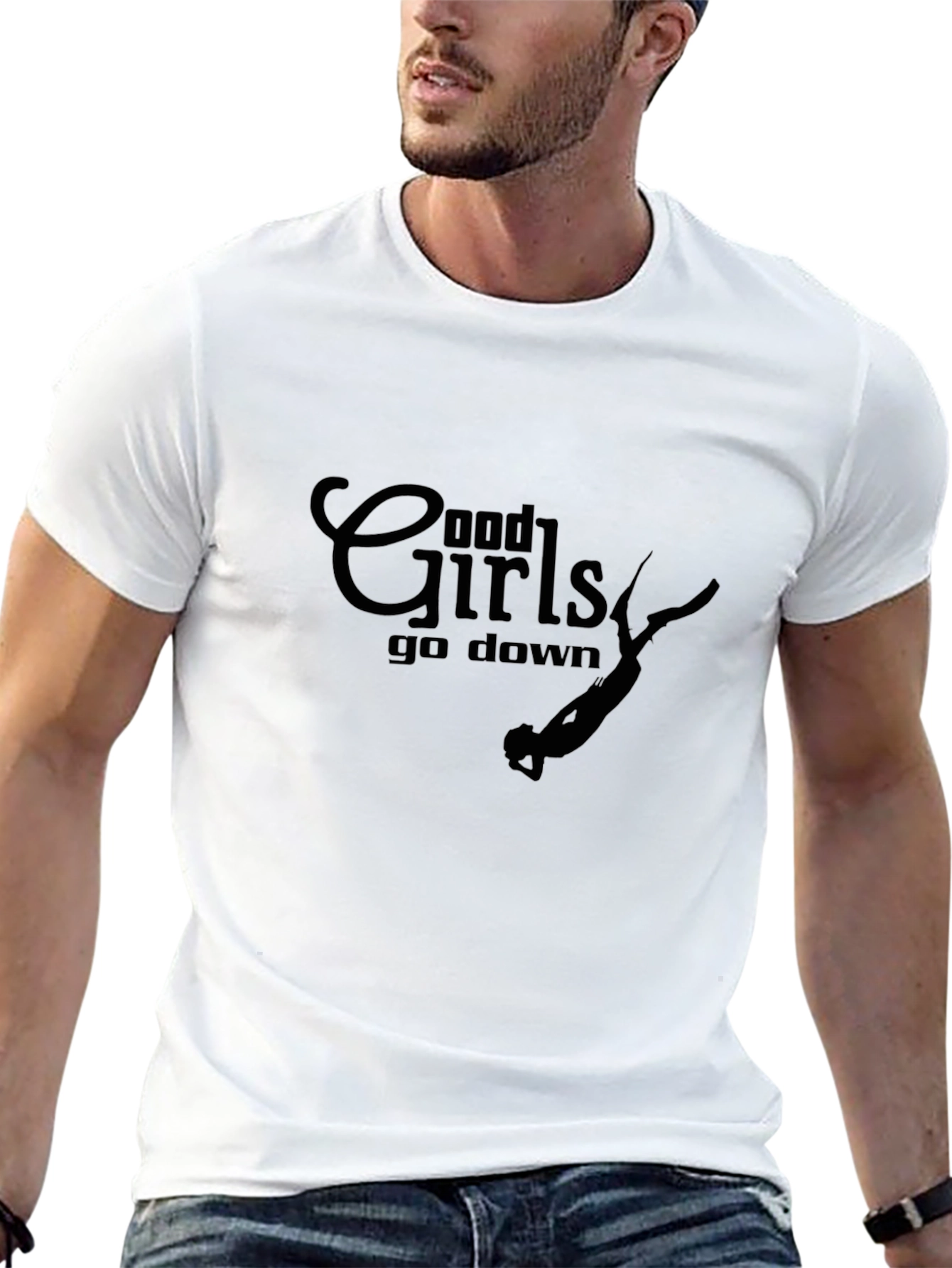 Camiseta Negra Good Girls Go Down Buceo