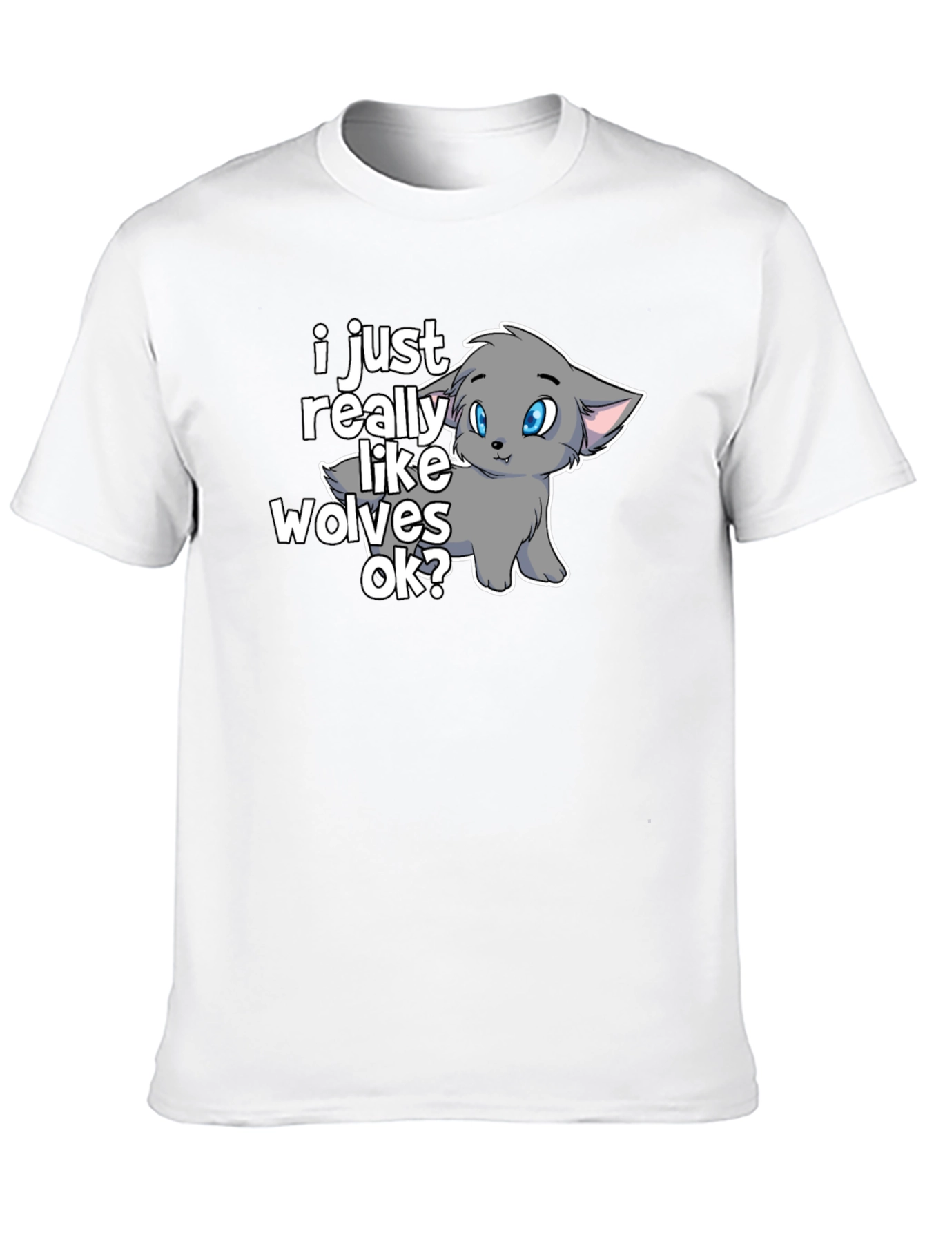 Camiseta Negra con Diseño de Lobo Anime