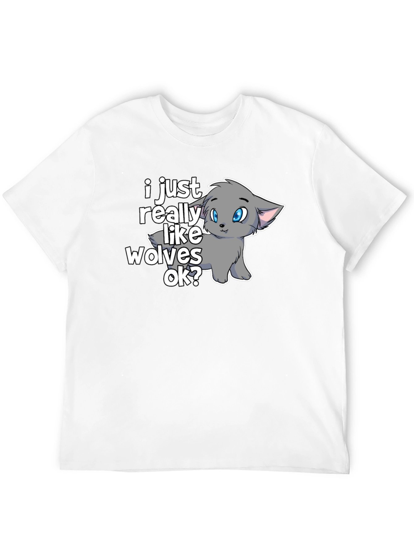 Camiseta Negra con Diseño de Lobo Anime