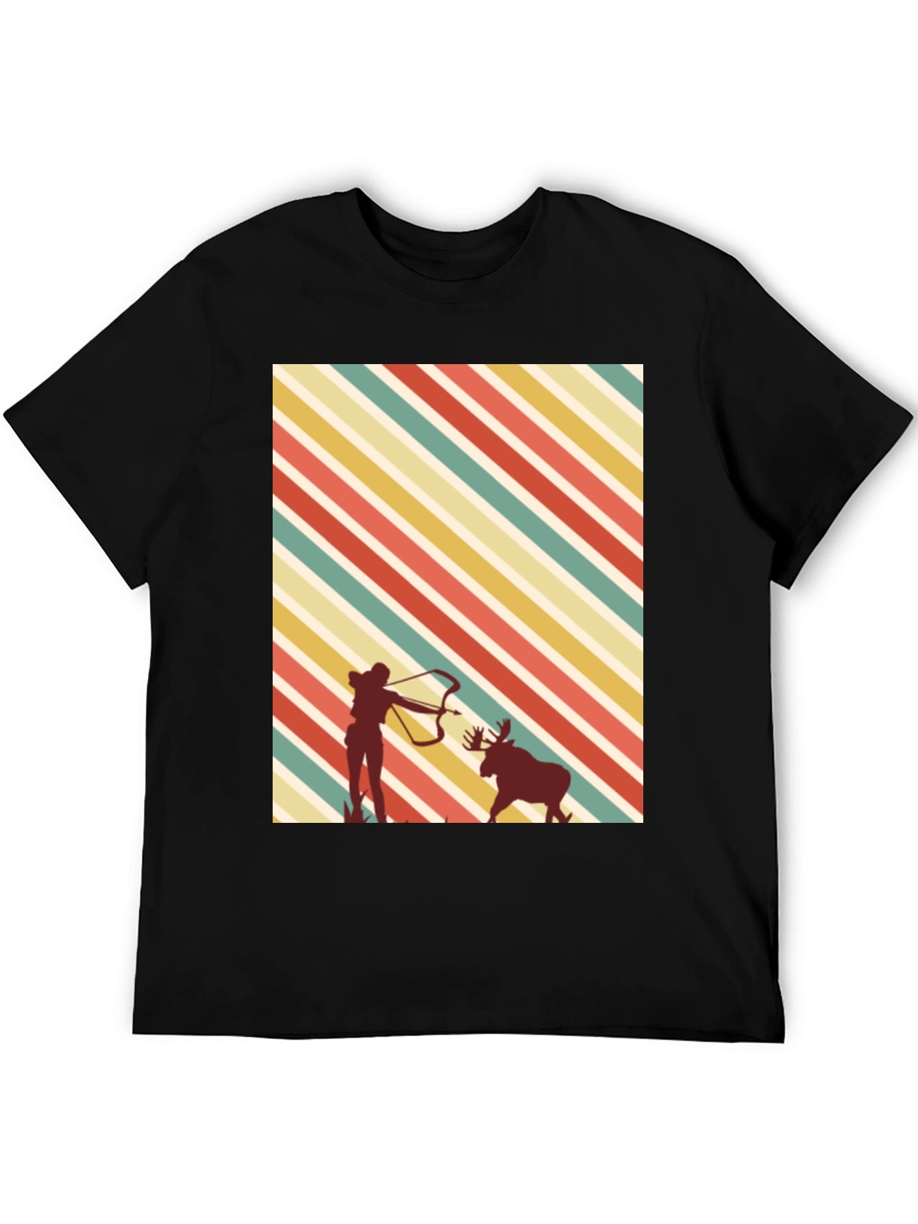 Camiseta Negra con Diseño de Caza Retro