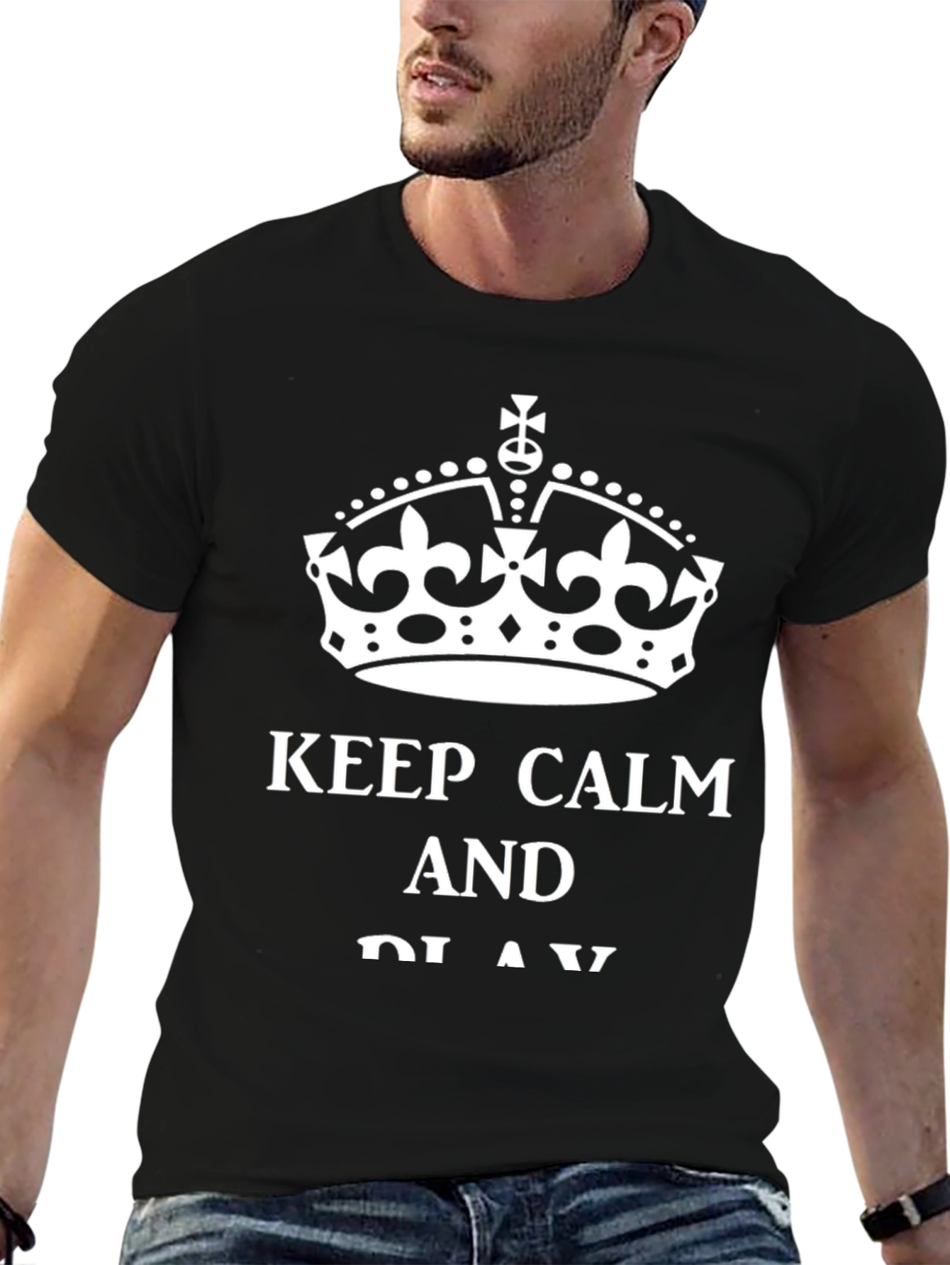 Camiseta Negra Keep Calm and Play