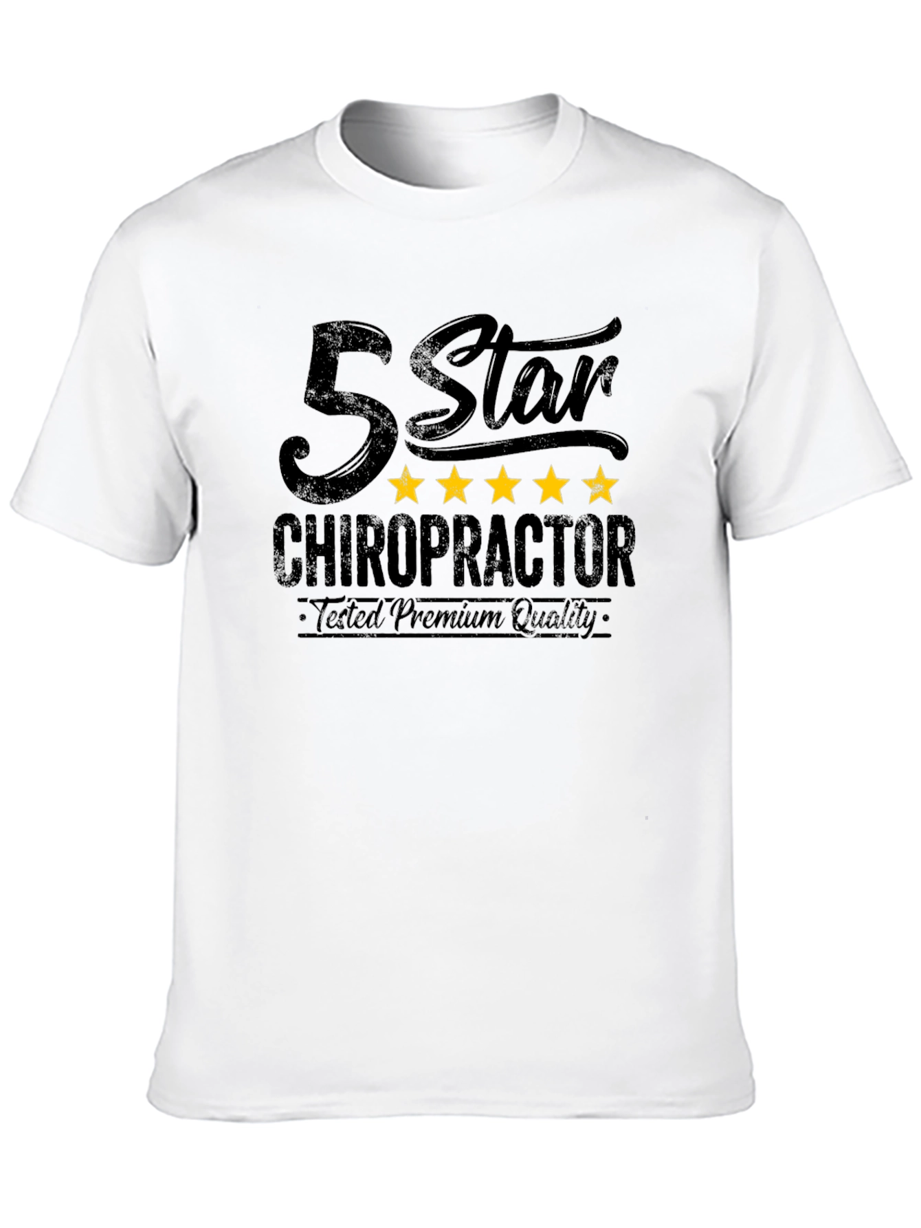 Camiseta Negra Quiropráctico 5 Estrellas