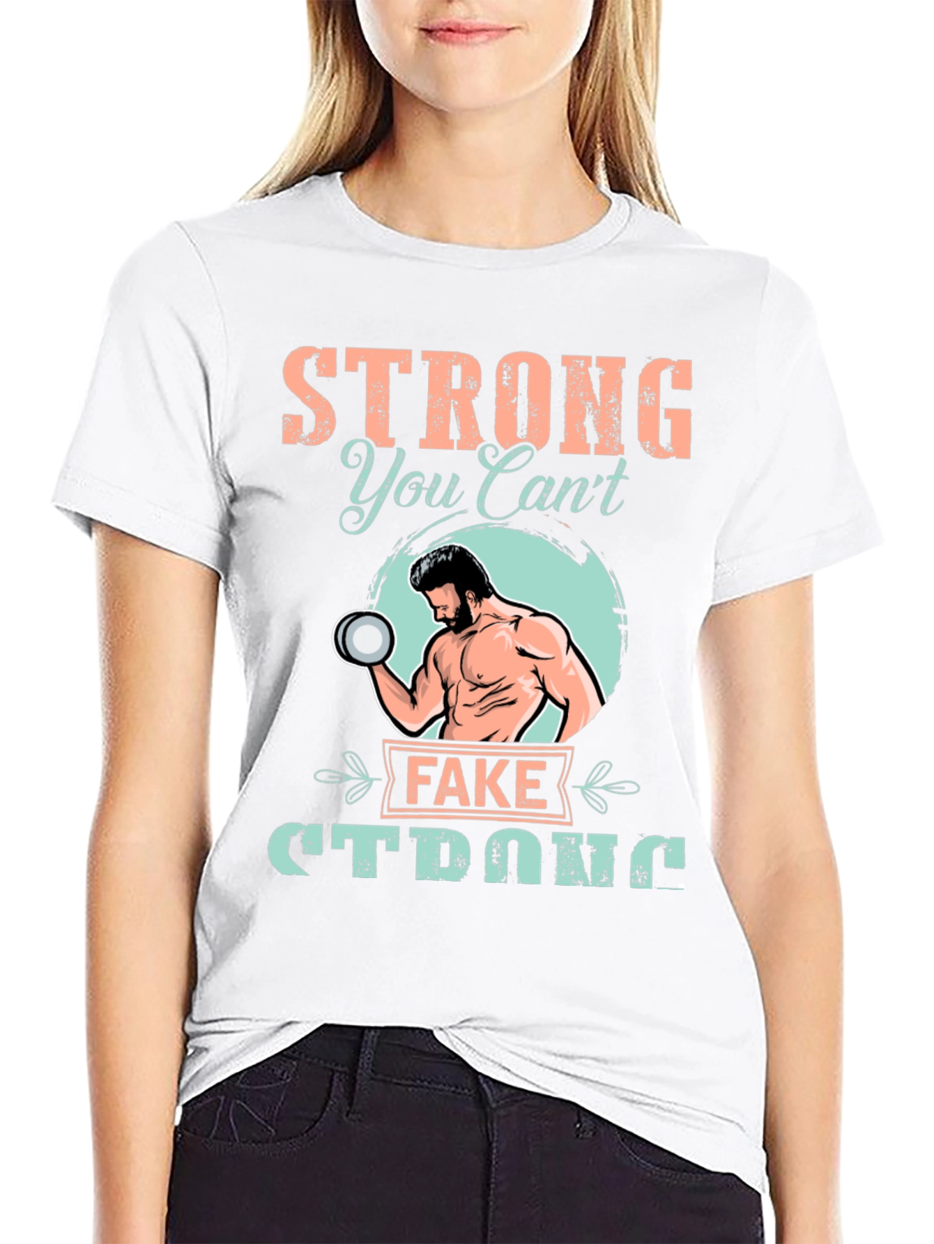 Camiseta Negra: Fuerte - No Puedes Fingirlo