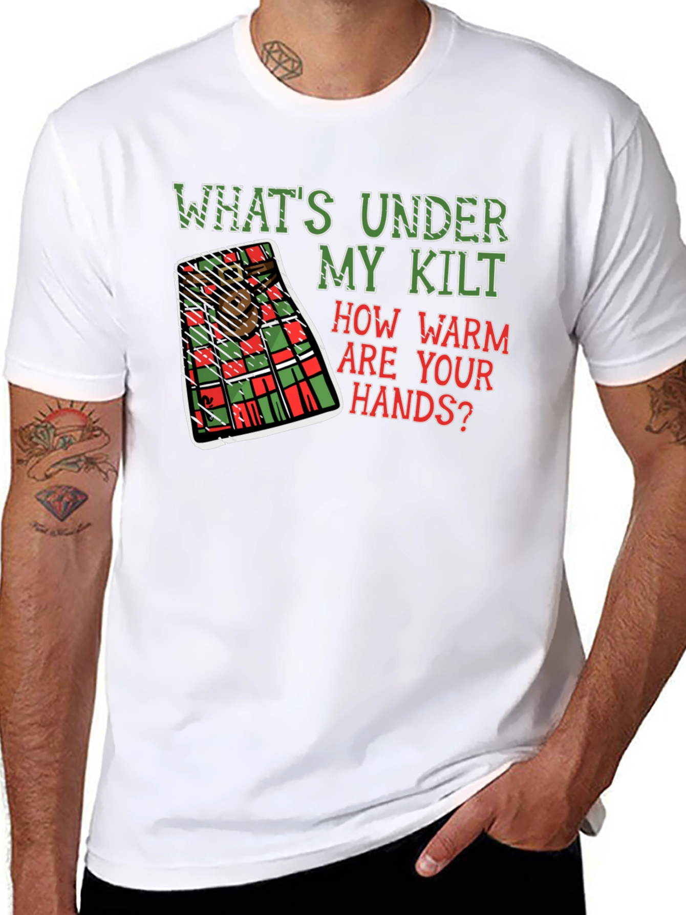 Camiseta Negra con Diseño Escocés Divertido
