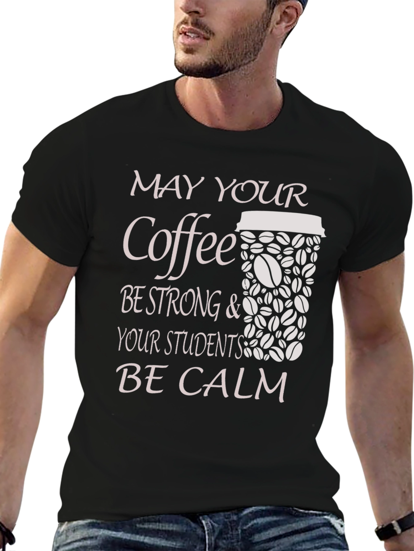 Camiseta Negra Café Fuerte y Estudiantes Calmos