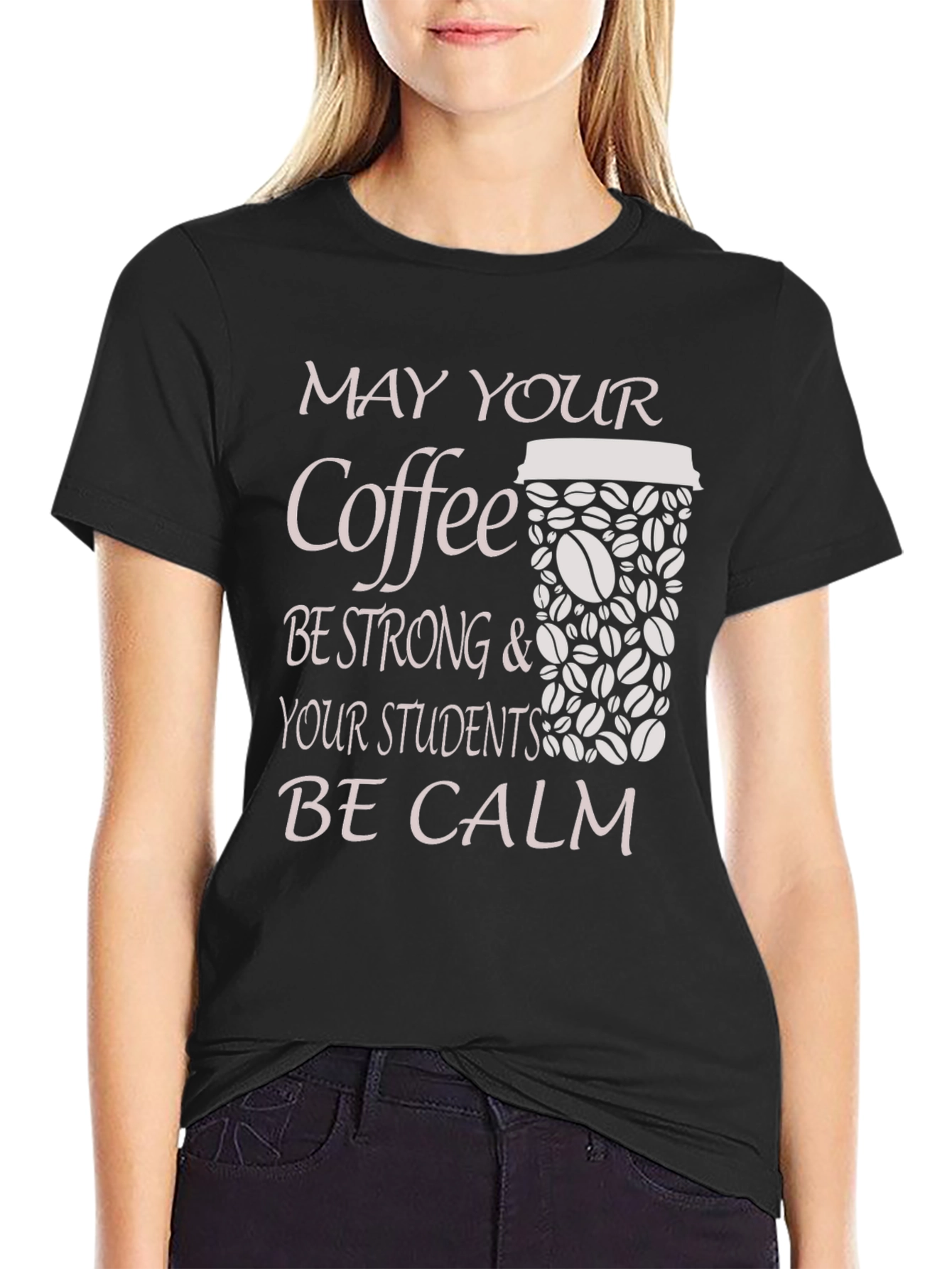 Camiseta Negra Café Fuerte y Estudiantes Calmos