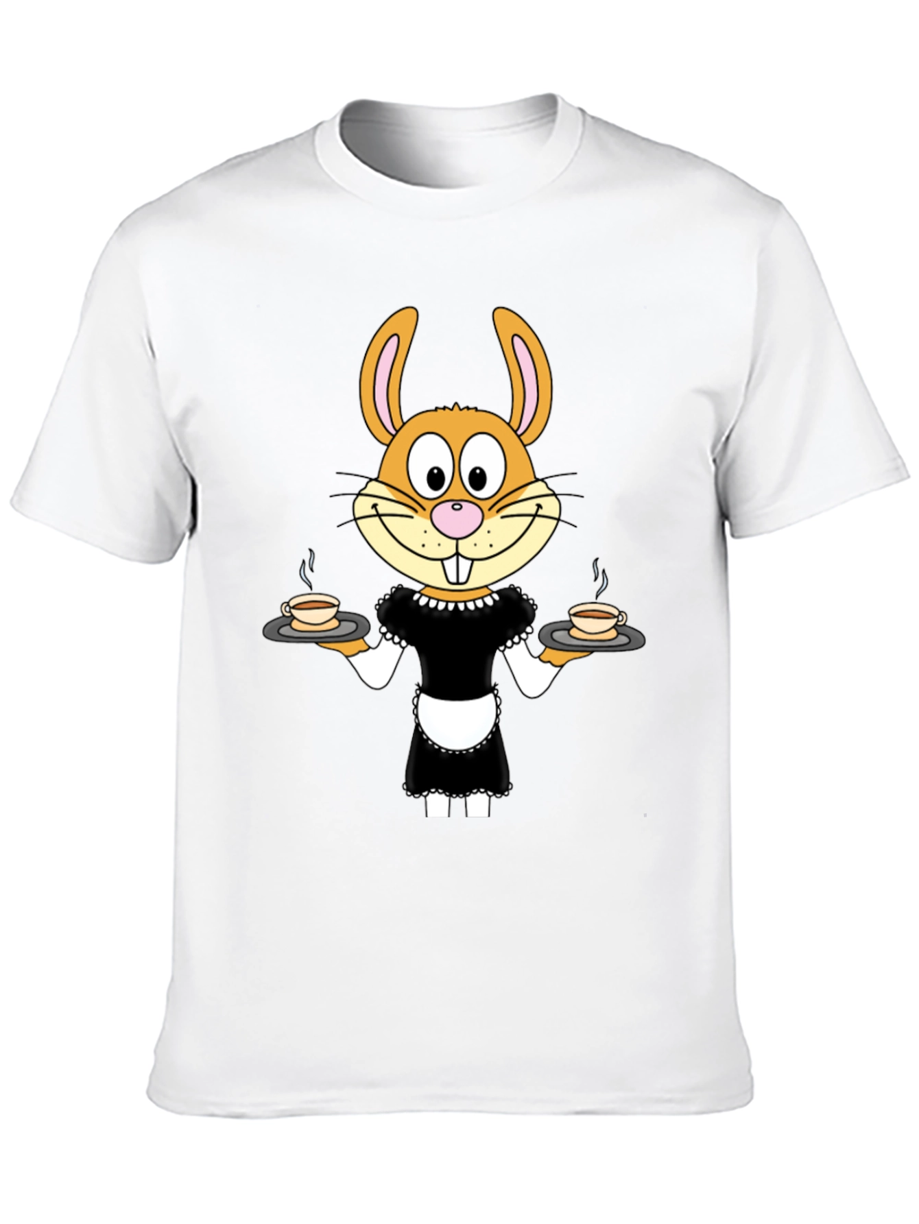 Camiseta Negra con Conejo Camarera