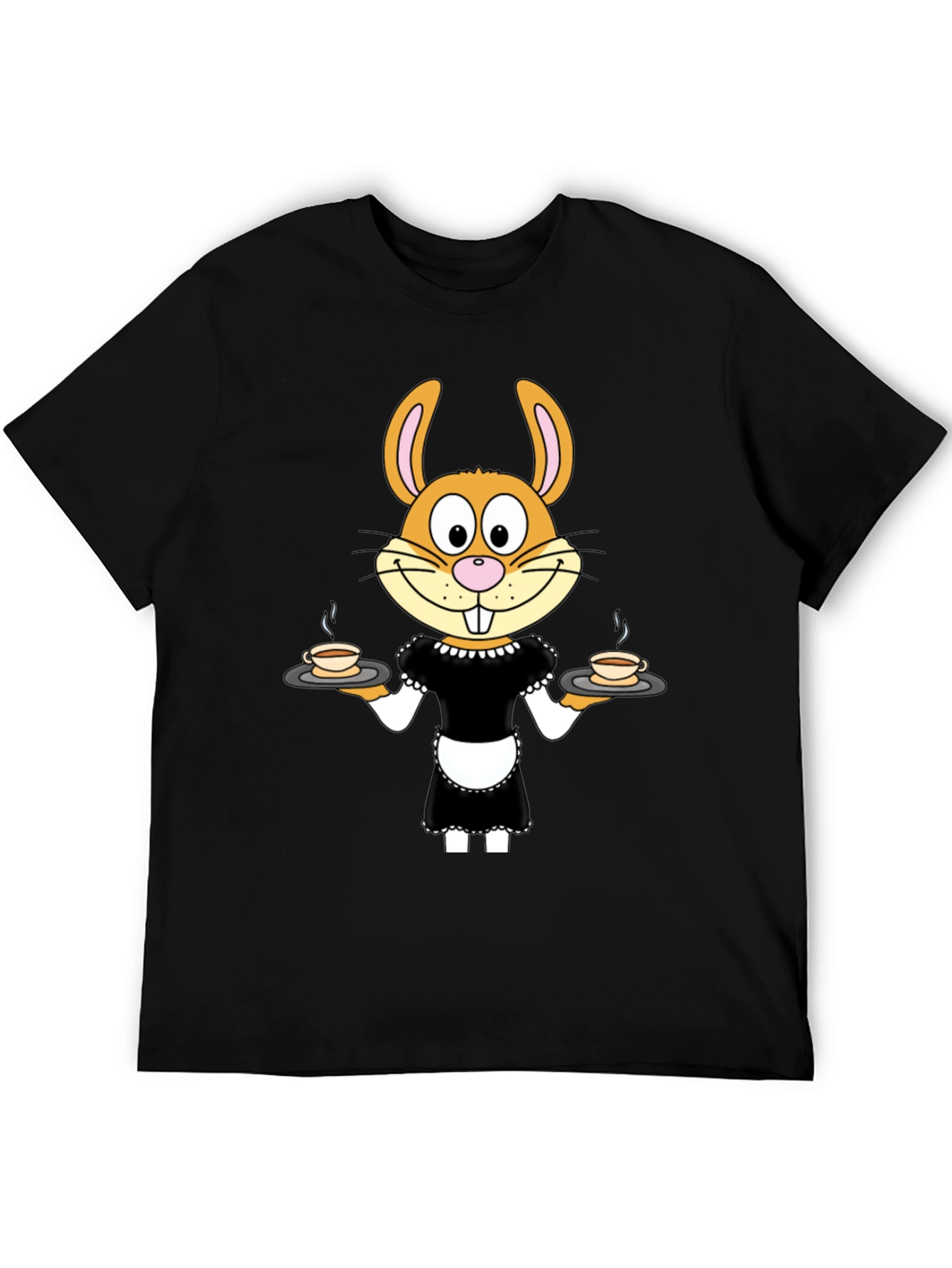 Camiseta Negra con Conejo Camarera
