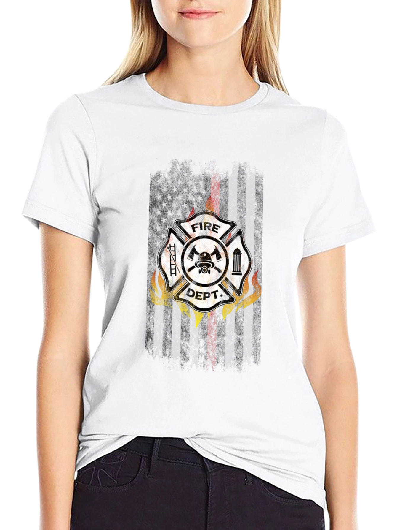 Camiseta Negra Bomberos USA