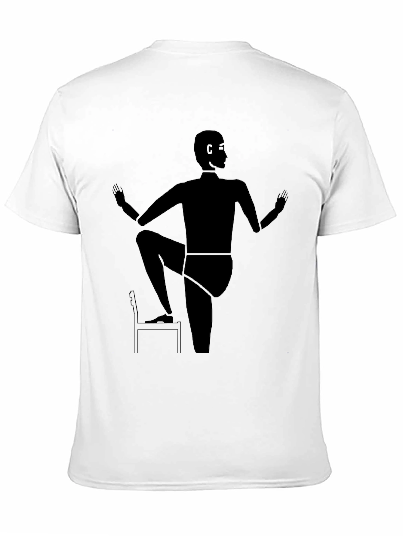 Camiseta Negra con Diseño Abstracto de Yoga