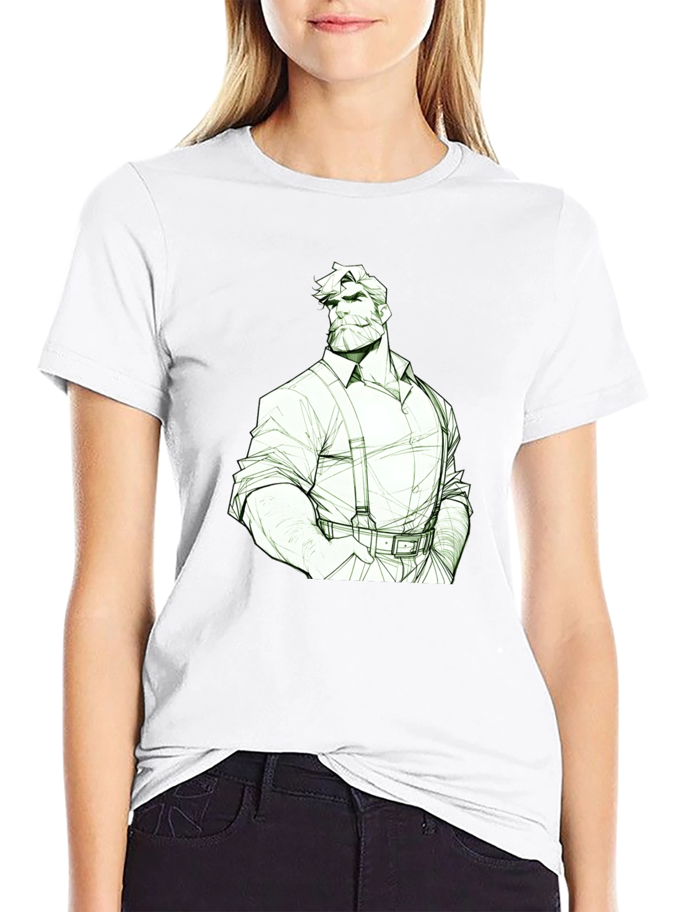 Camiseta Hombre Diseño Leñador Estilizado