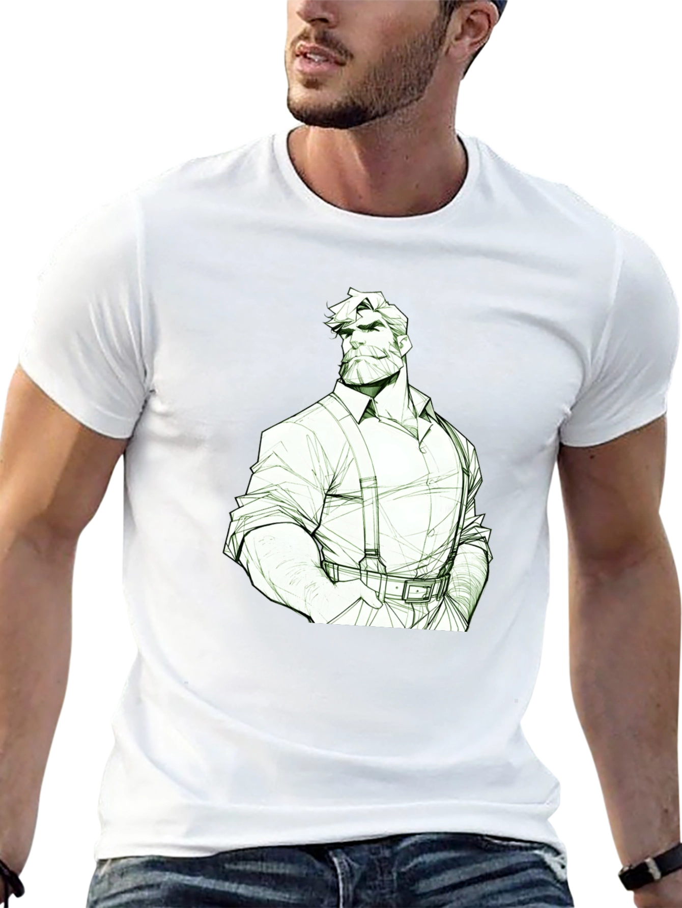 Camiseta Hombre Diseño Leñador Estilizado