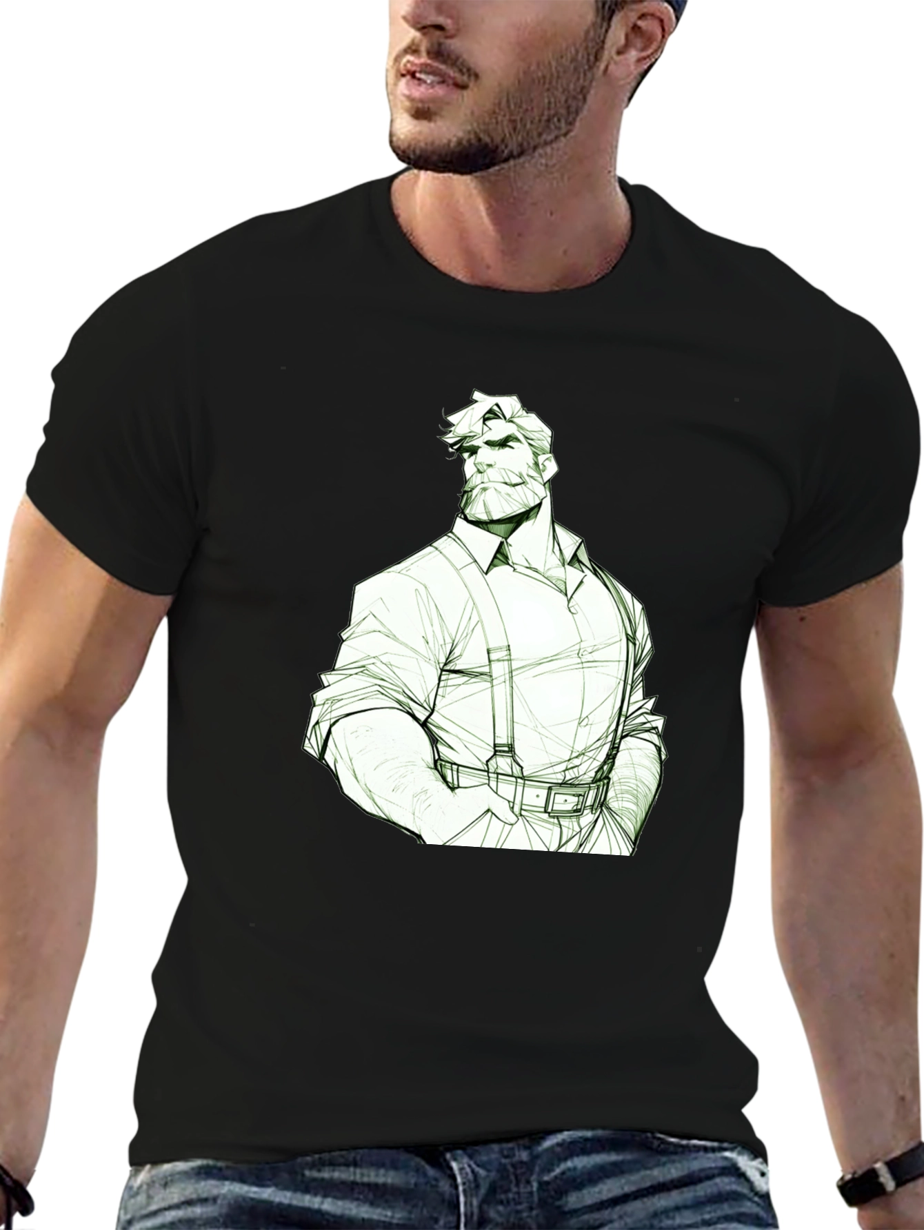 Camiseta Hombre Diseño Leñador Estilizado