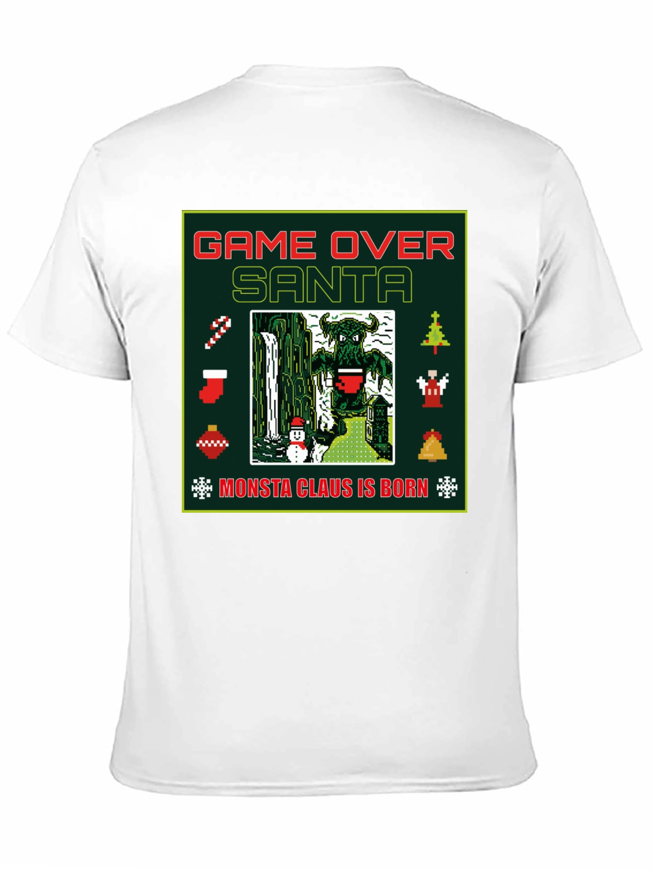 Camiseta Navideña Game Over Santa Monsta Claus