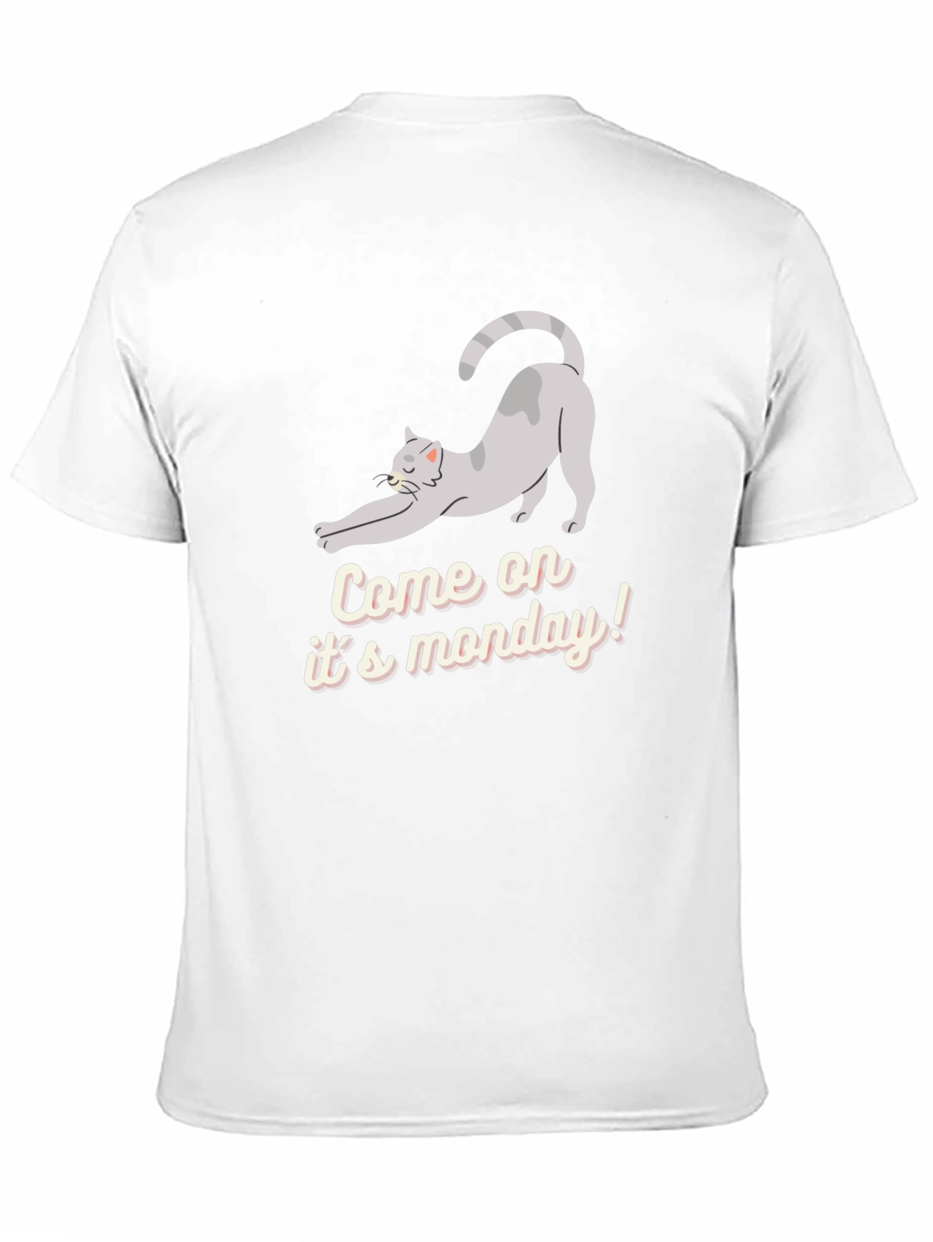 Camiseta Negra: Gato Perezoso Llega el Lunes