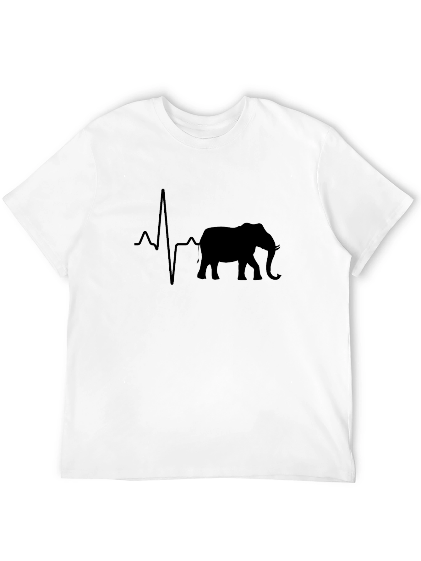 Camiseta Negra con Diseño de Elefante y Latido