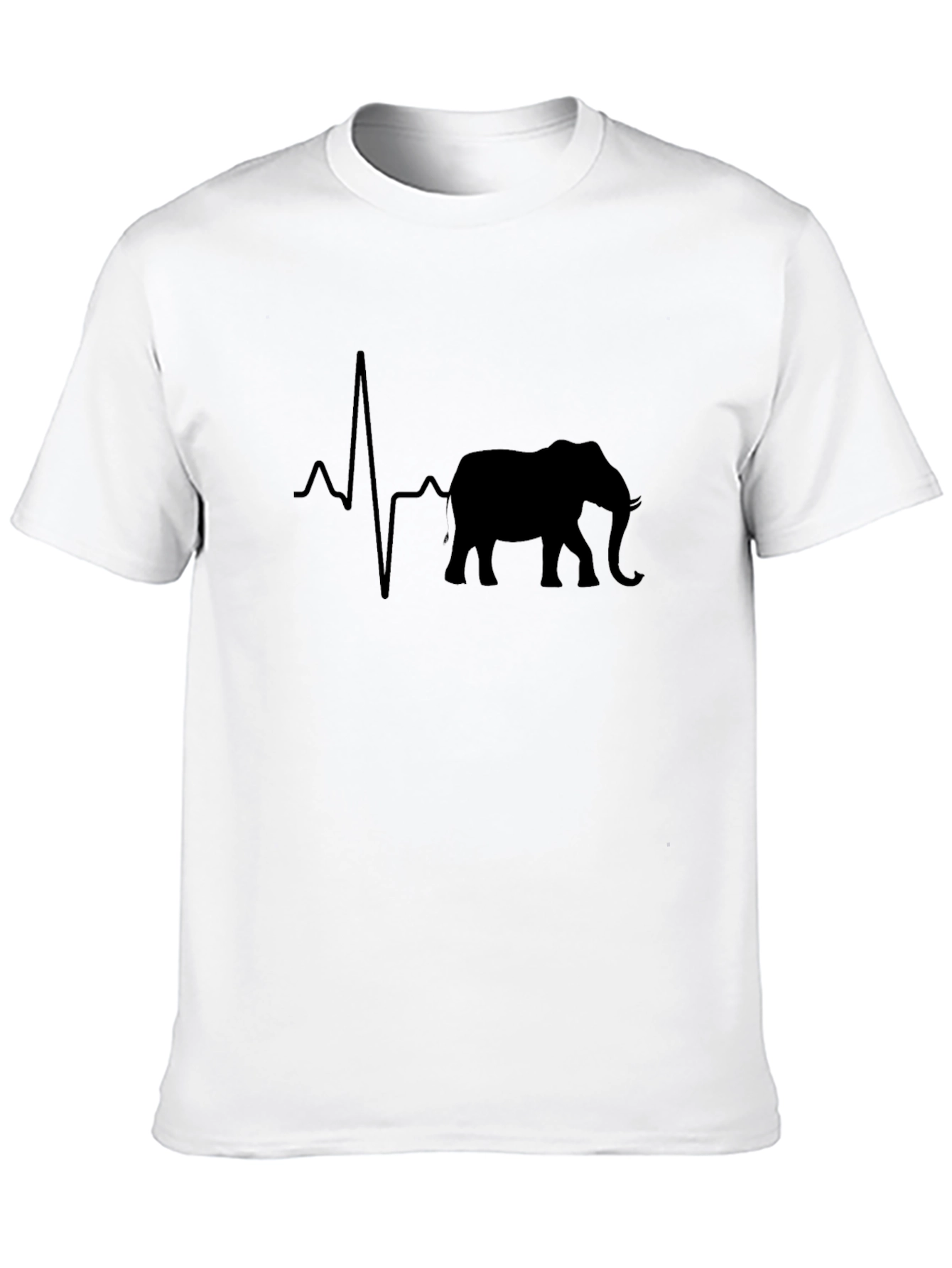 Camiseta Negra con Diseño de Elefante y Latido
