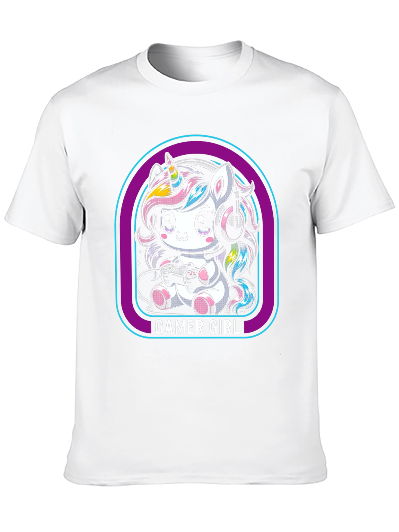 Camiseta Negra Unicornio Gamer Girl