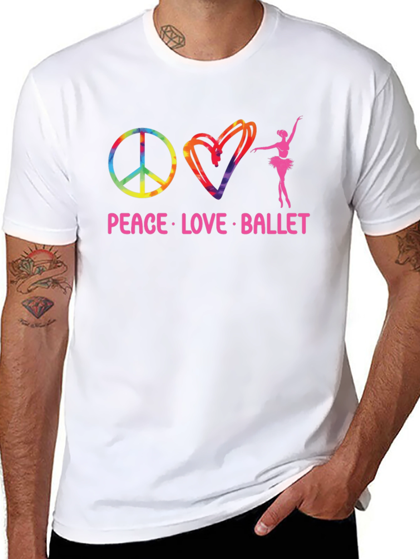 Camiseta Negra Peace Love Ballet