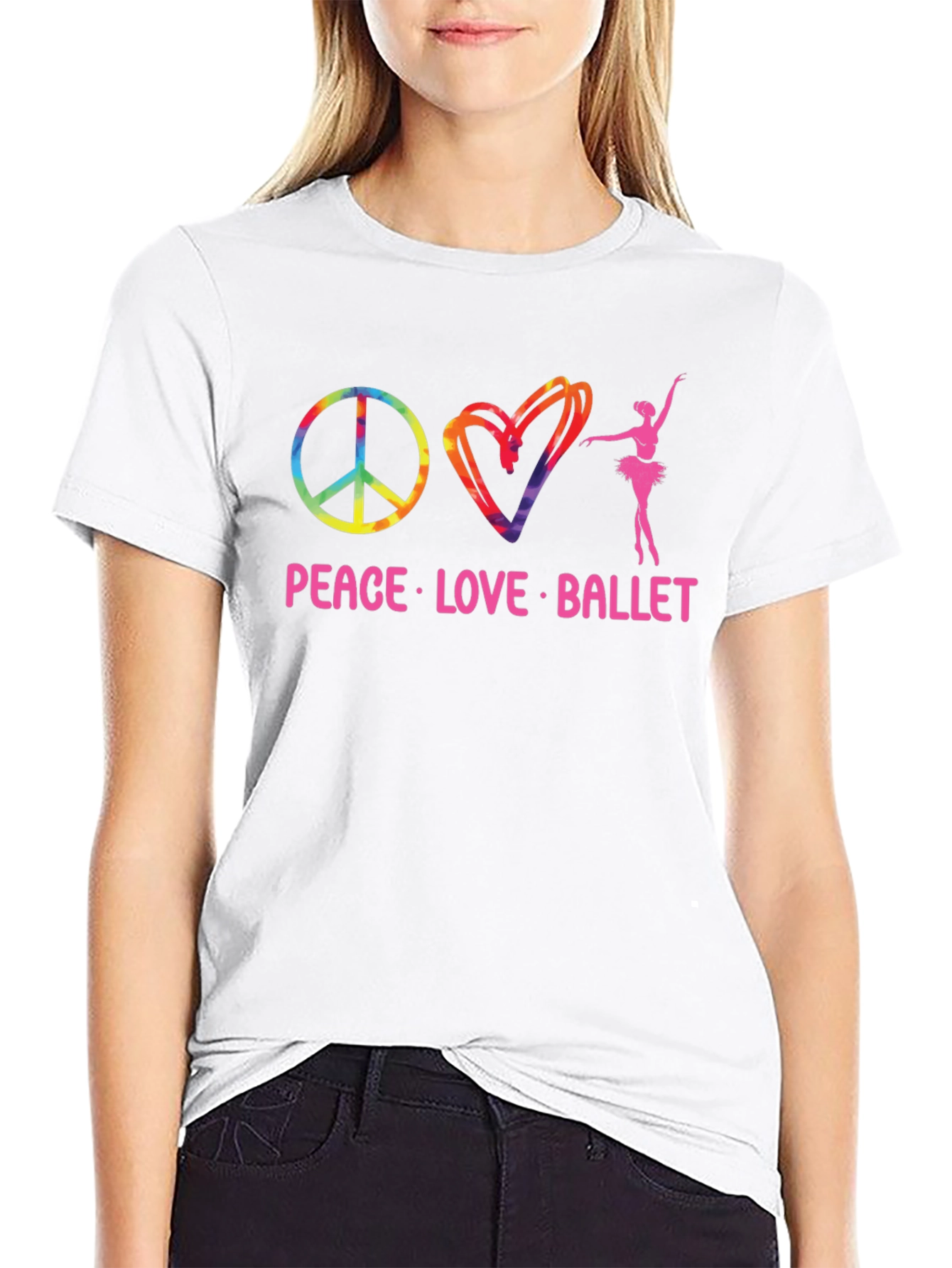 Camiseta Negra Peace Love Ballet