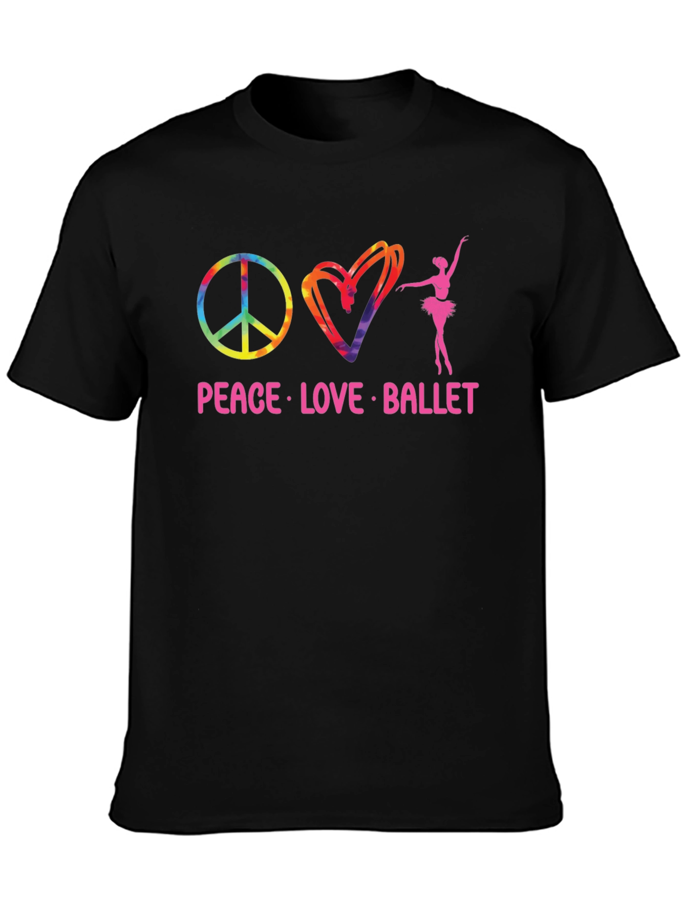 Camiseta Negra Peace Love Ballet